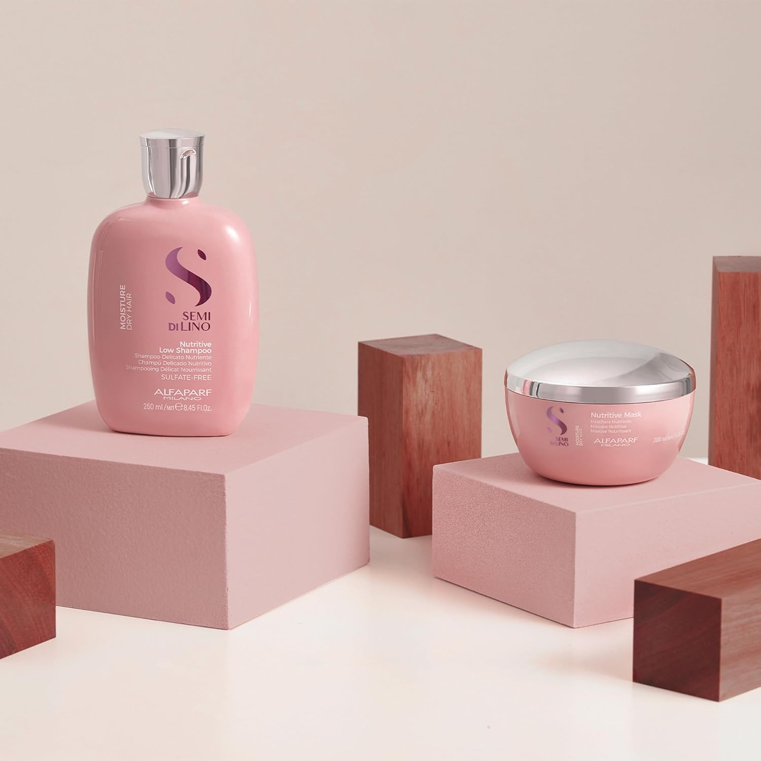 ALFAPARF MILANO Semi Di Lino Moisture Nutritive – Mascarilla capilar acondicionador profundo (6.76 onzas) y champú hidratante para cabello teñido