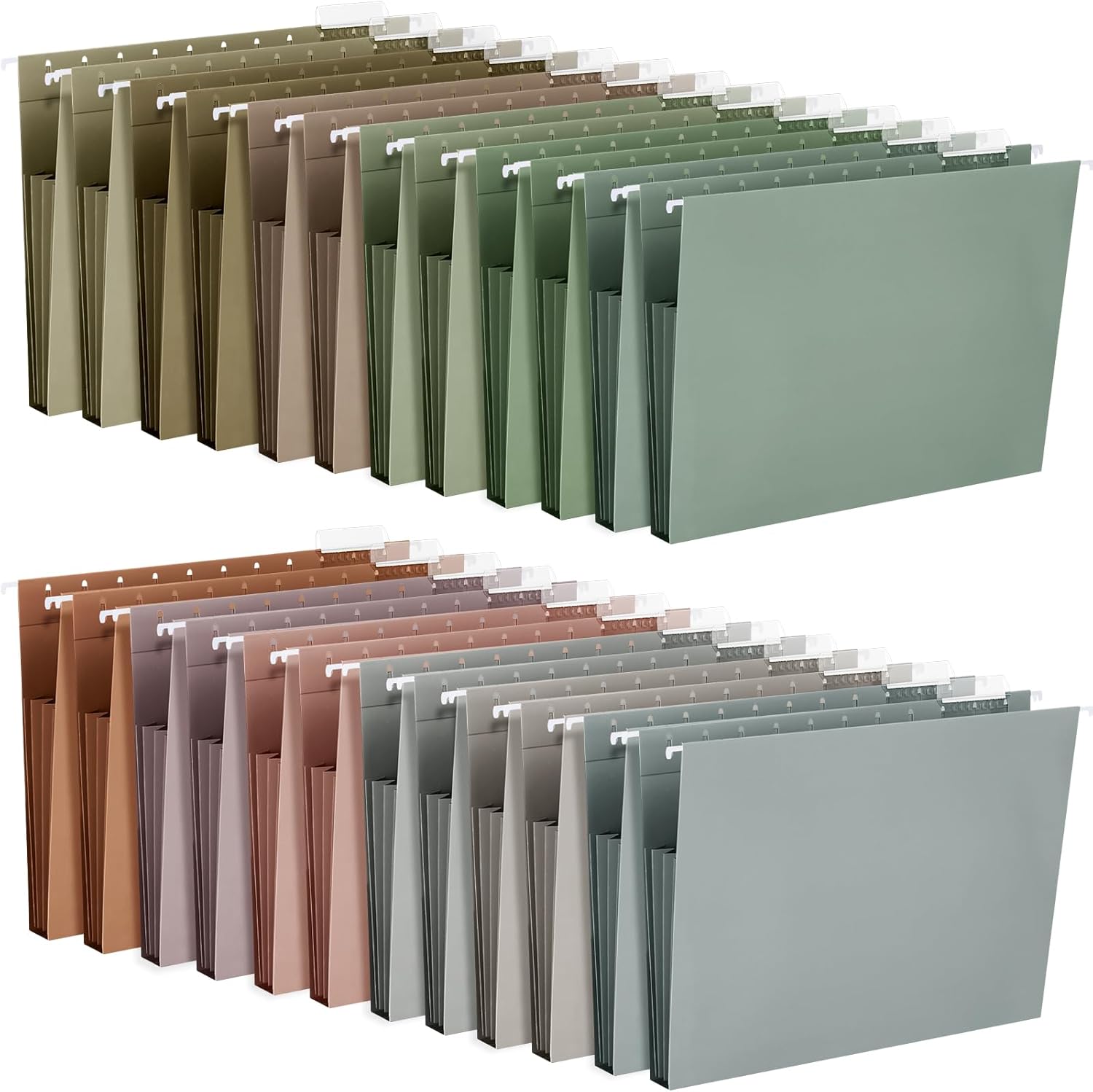 Yaomiao 36 carpetas colgantes de archivos, tamaño carta, carpetas de archivador de 1 a 3.5 pulgadas, organizador lateral para colgar archivos con