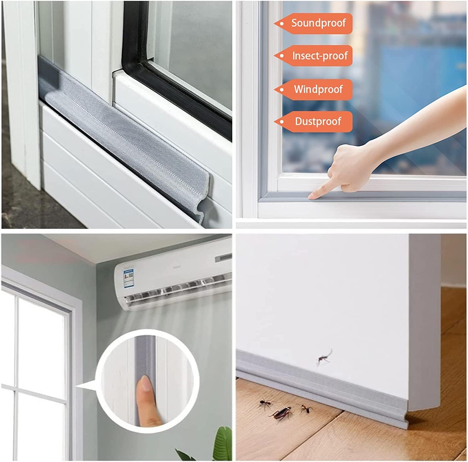 Tira de sellado para ventana, autoadhesiva para ventana de puerta, resistente a la intemperie, tope de ventana, tira de sello insonorizada para