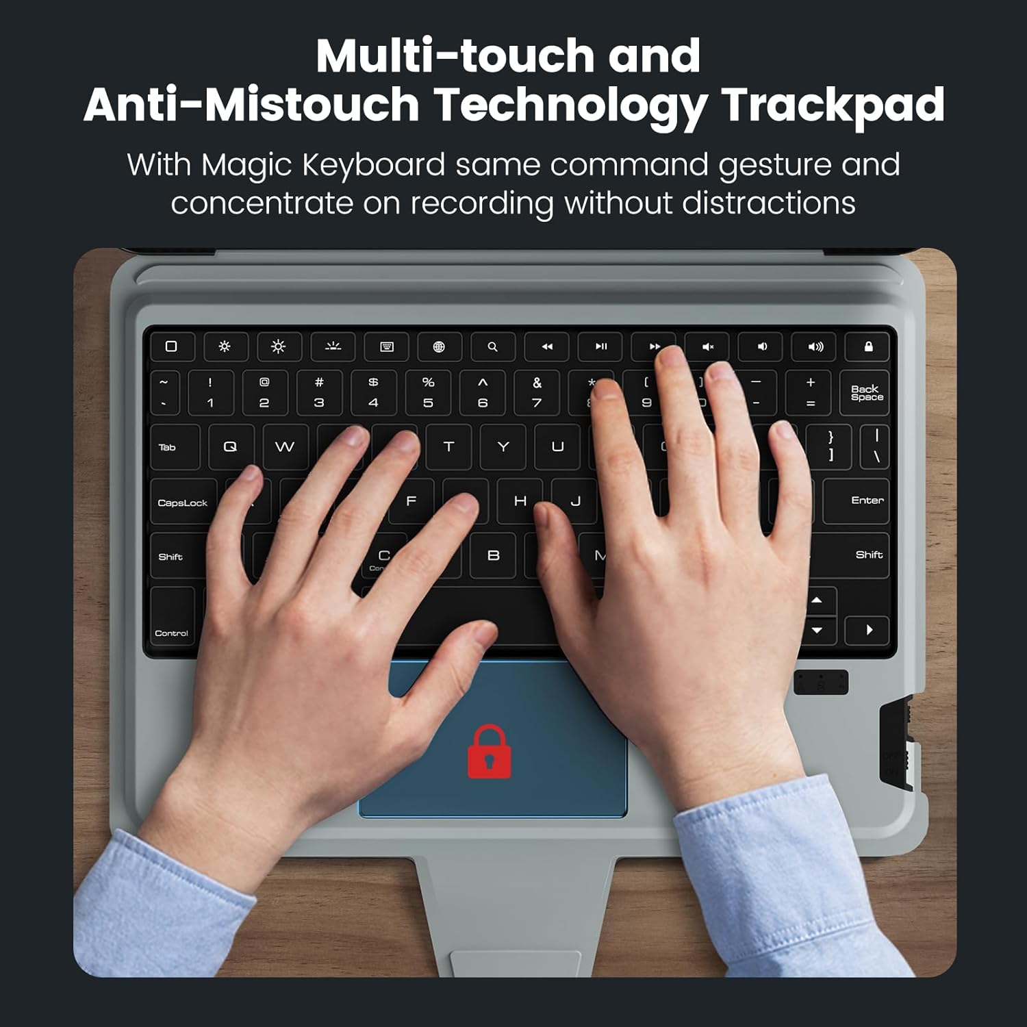 Nillkin Funda para iPad de 9 generación con teclado desmontable (10.2 pulgadas, 2021), 7 colores de retroiluminación, trackpad preciso, soporte para