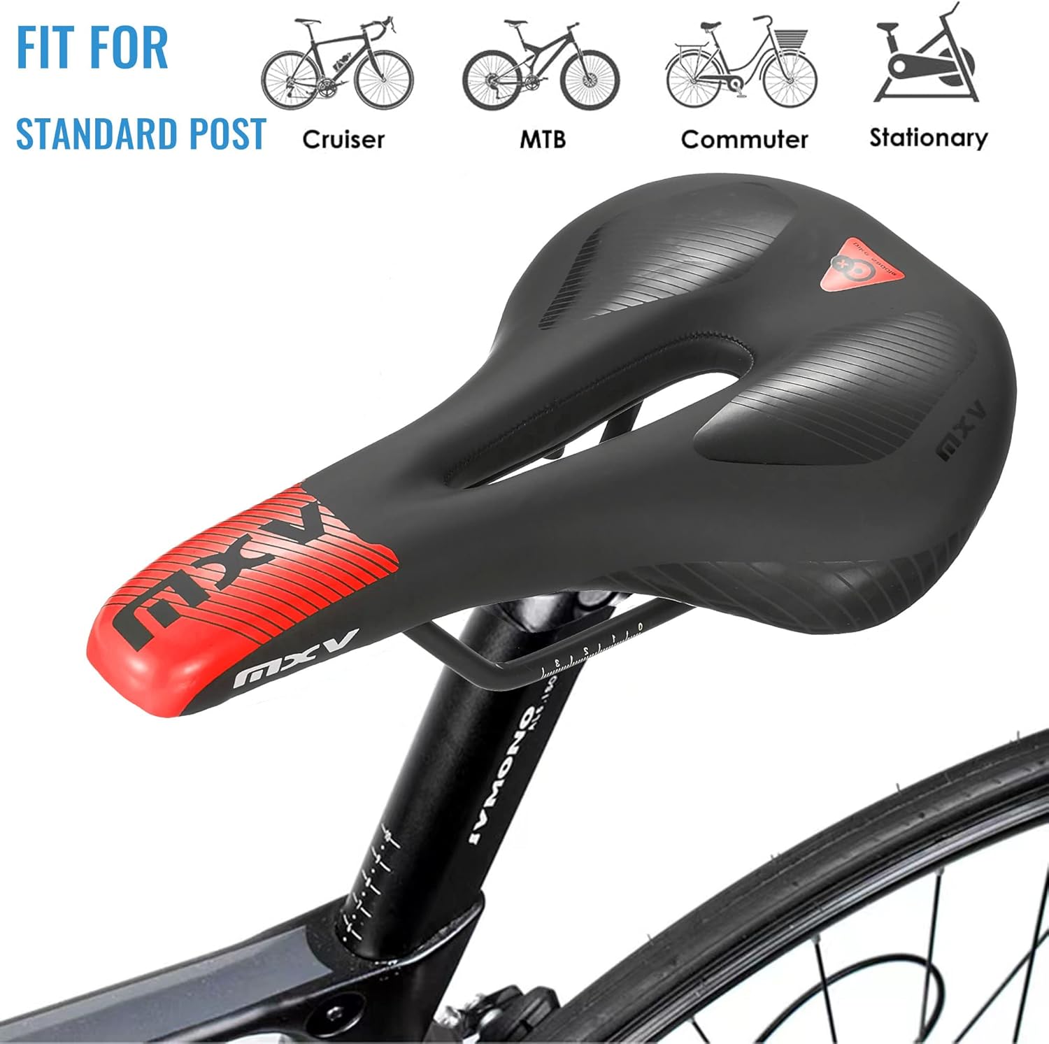 Cojín de asiento de bicicleta, cómodo de espuma viscoelástica, repuesto suave acolchado con carreras especializadas, impermeable, para bicicleta de