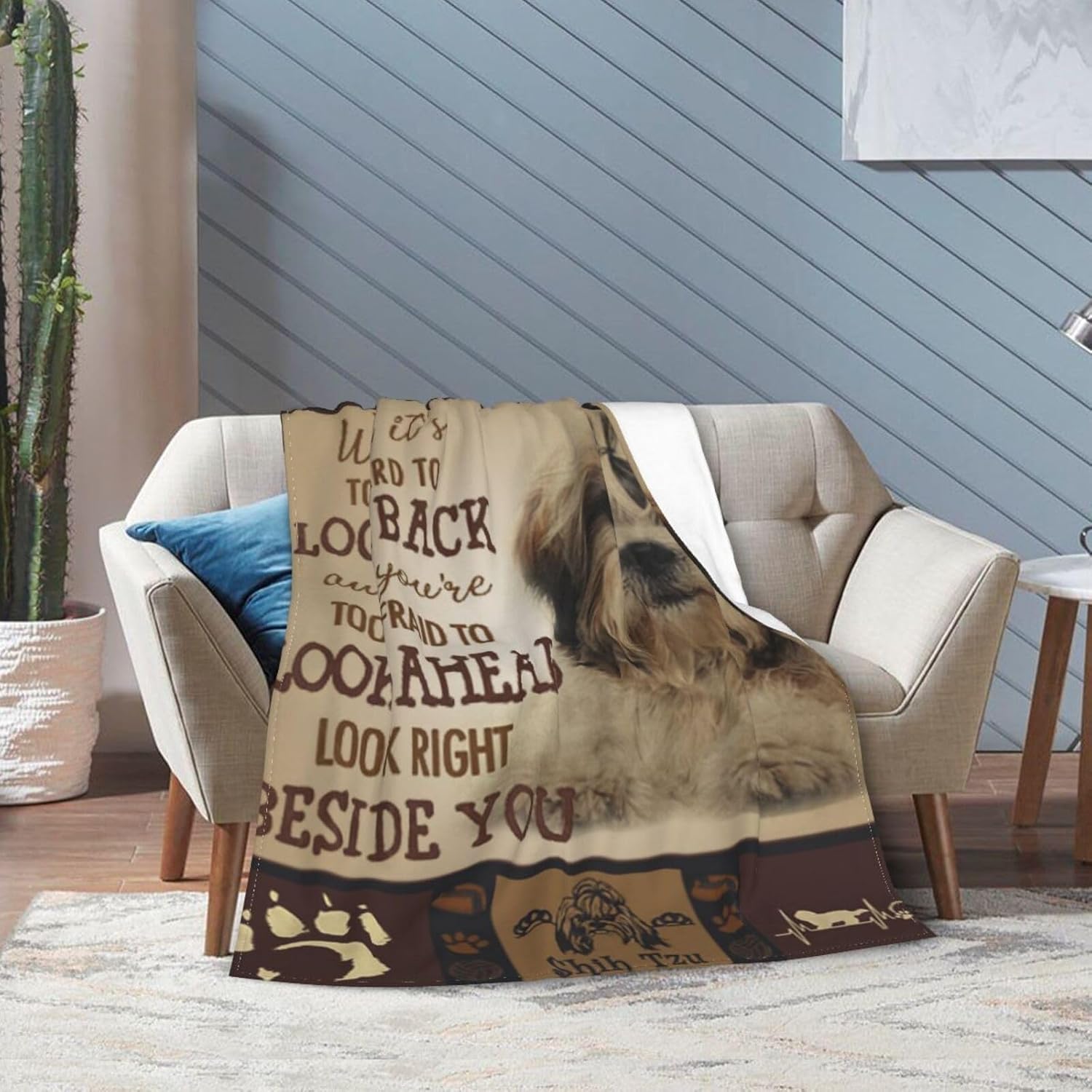 Shih Tzu – Manta de animal para perro, ultra suave, ligera, antibolitas, acogedora manta de vellón para todas las estaciones, dormitorio, sala de