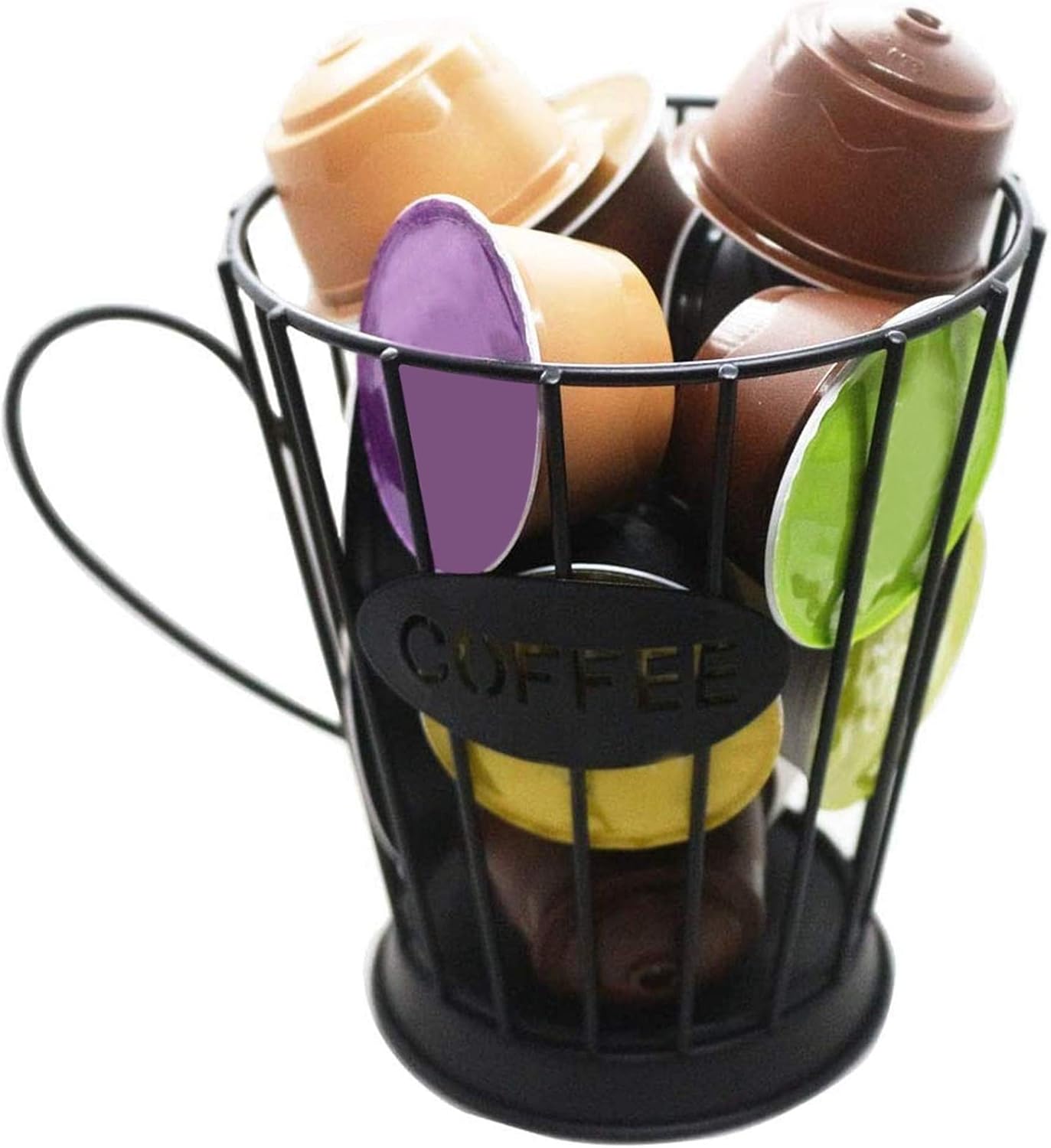 TAMOSH Soporte para cápsulas de café, cesta de almacenamiento para encimera de cocina, soportes de almacenamiento para cápsulas de espresso