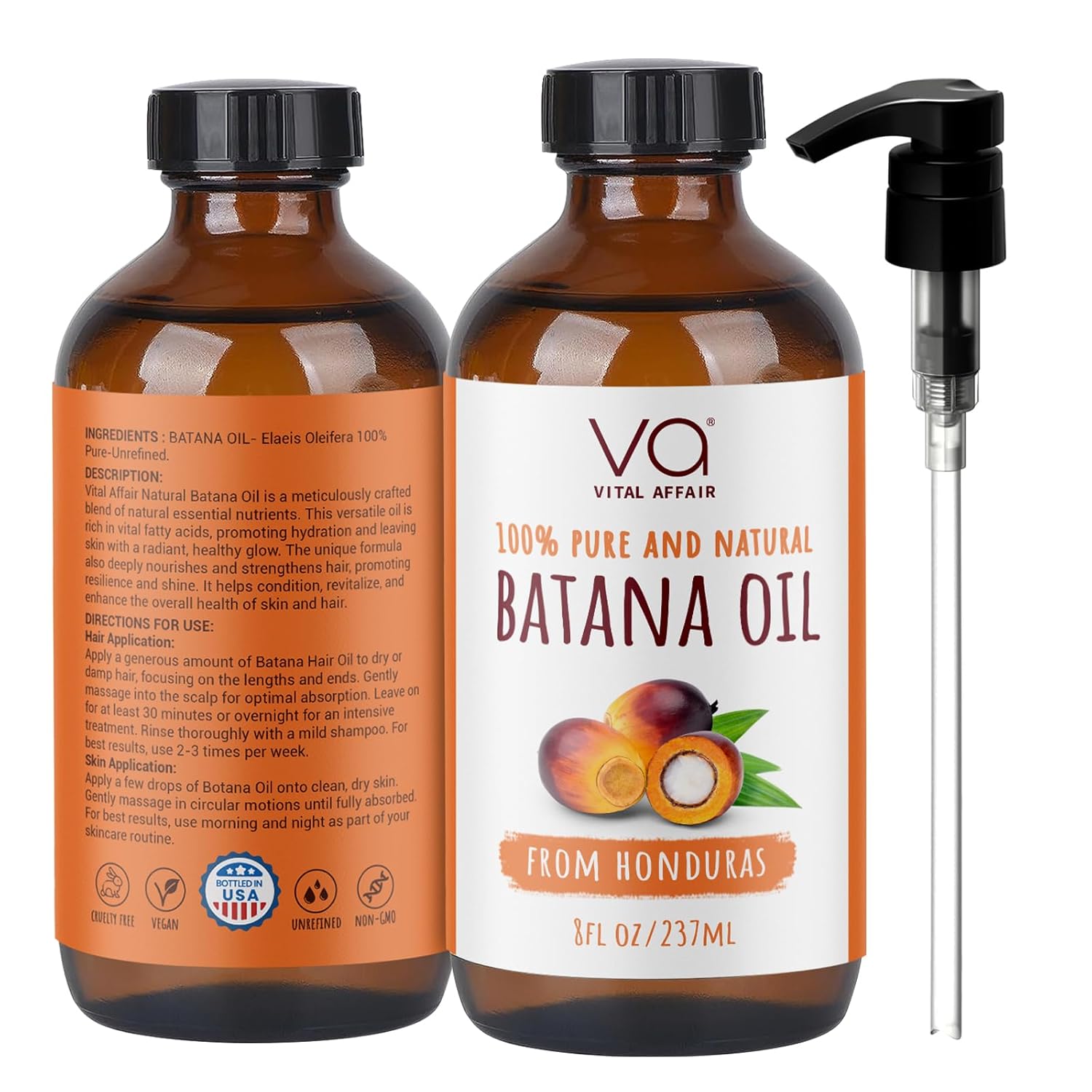 Aceite de batana para el crecimiento del cabello, aceite de batana 100% crudo de Honduras, botella de vidrio, aceite para el crecimiento de la piel