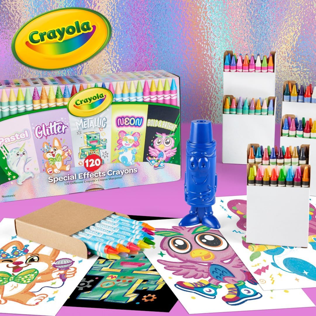 Crayola Crayones en colores especiales (120 quilates), suministros de arte para niños, regalos para niños y niñas Exclusivo de Tienda