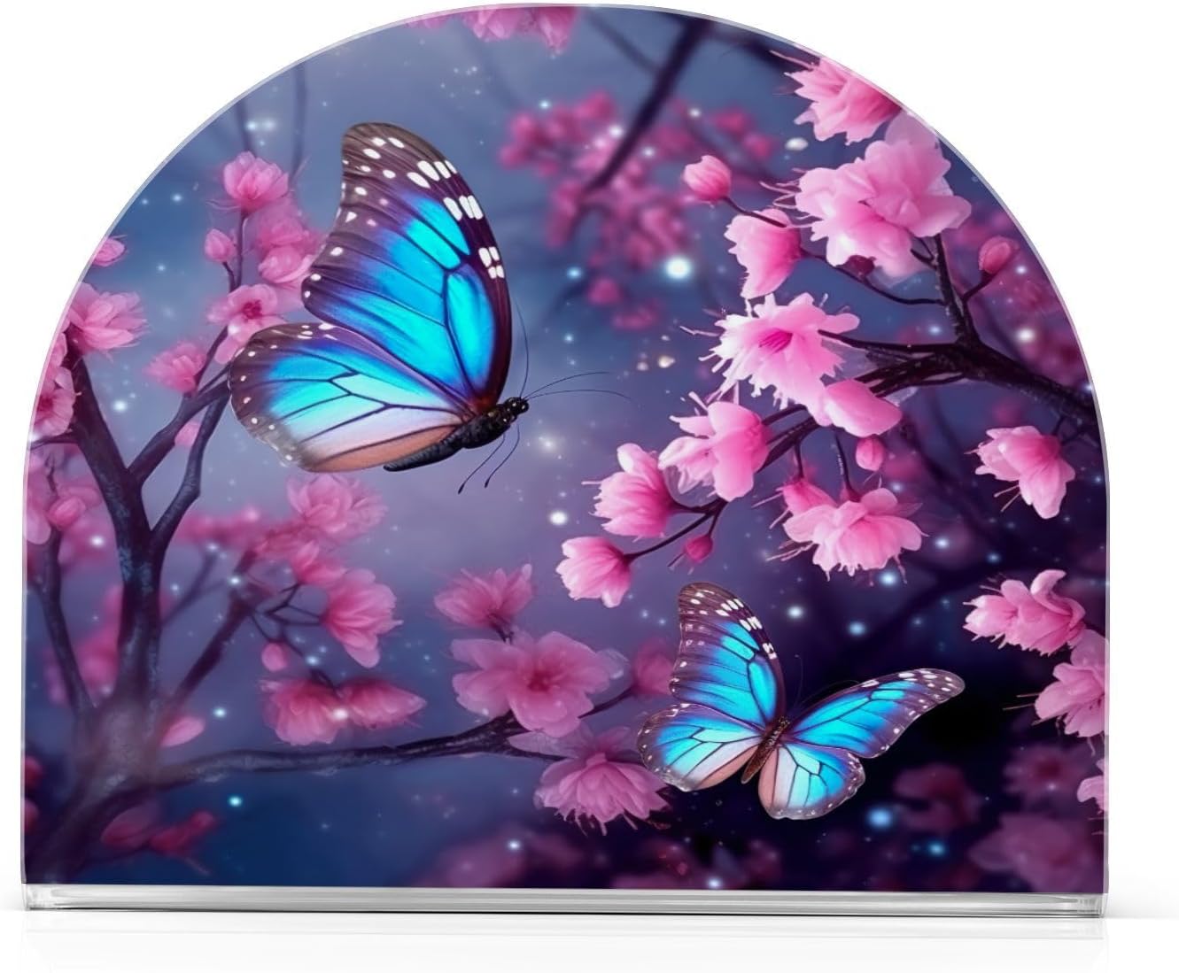 Servilletero de flores de mariposa para mesa, acrílico vertical antideslizante, dispensador de papel de seda independiente para cocina, restaurante,