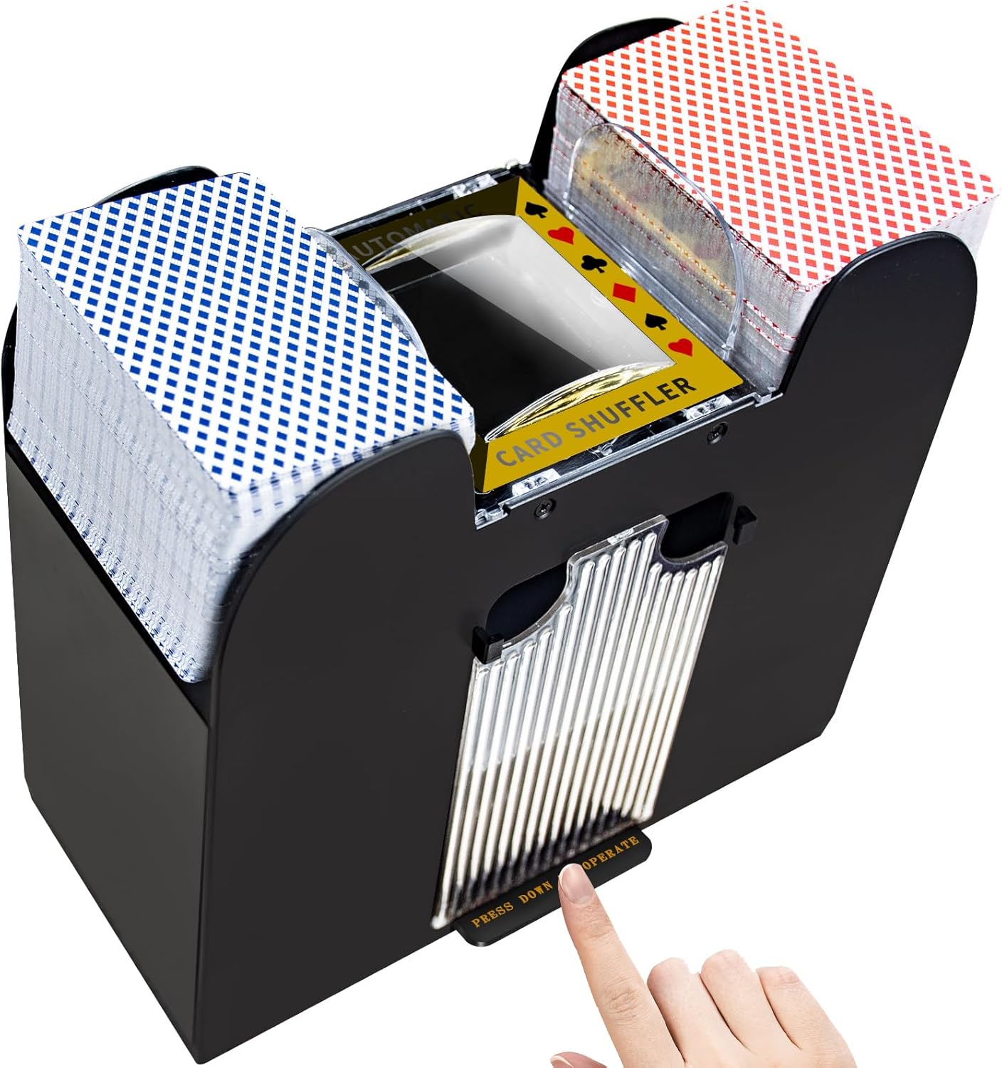 Barajador de cartas de 6 barajas, barajador automático de tarjetas, barajador de cartas para el hogar, ONU, viajes, Skip-Bo, Phase 10, Texas Hold’em