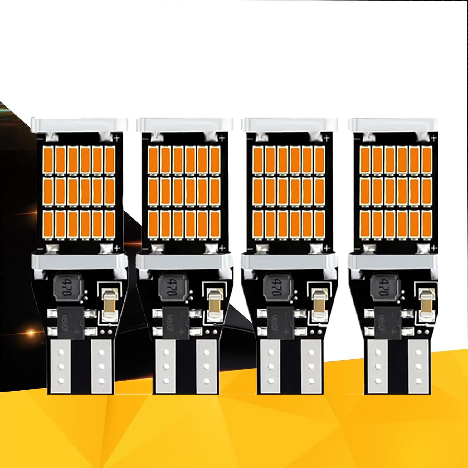 Crynod 4 luces de freno T15 para automóvil, 4014-45smd DC 12V 360 de alto brillo, luz de marcha atrás, repuesto de señal de giro, LED Canbus