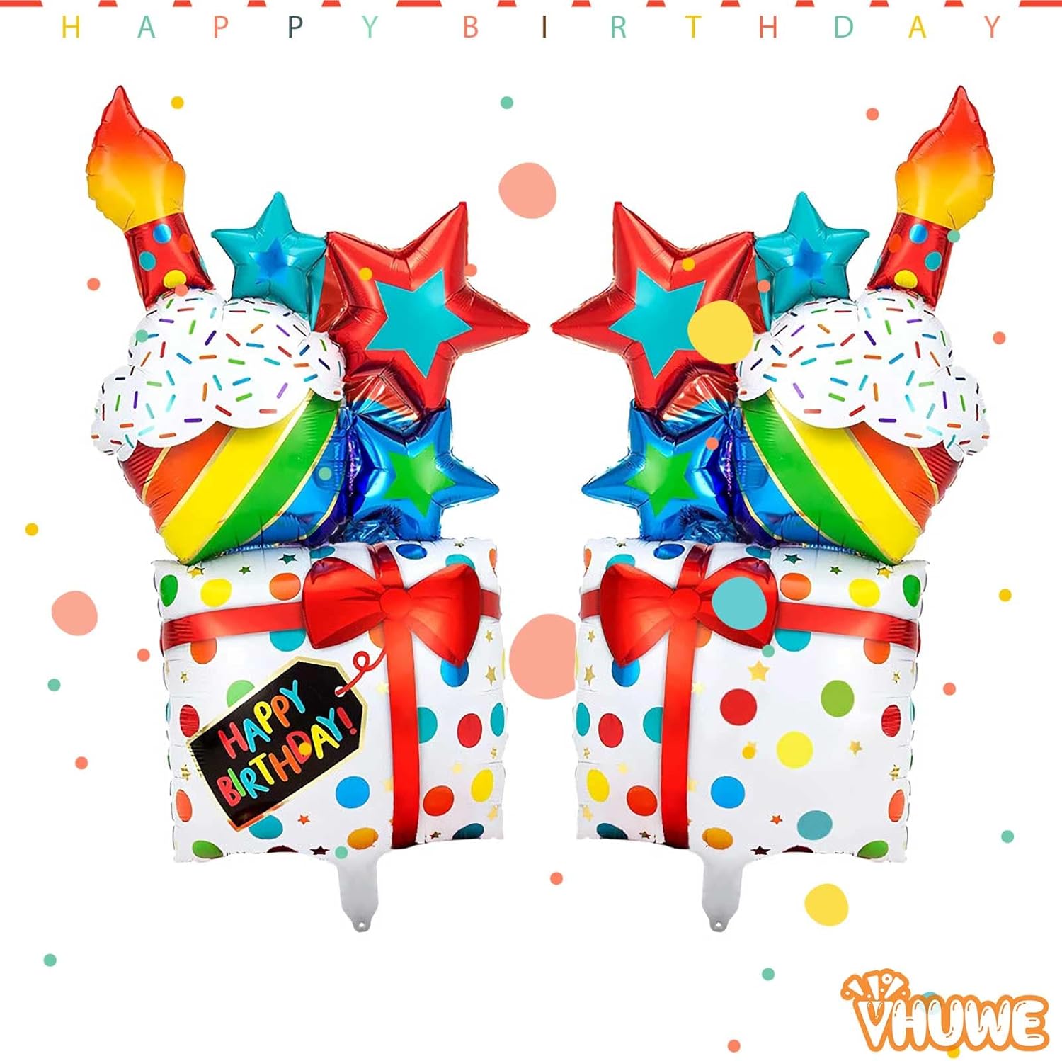 Globo de feliz cumpleaños, 3 globos impresos de feliz cumpleaños de 43 pulgadas, globo grueso grande de Mylar para fiesta de cumpleaños, suministros
