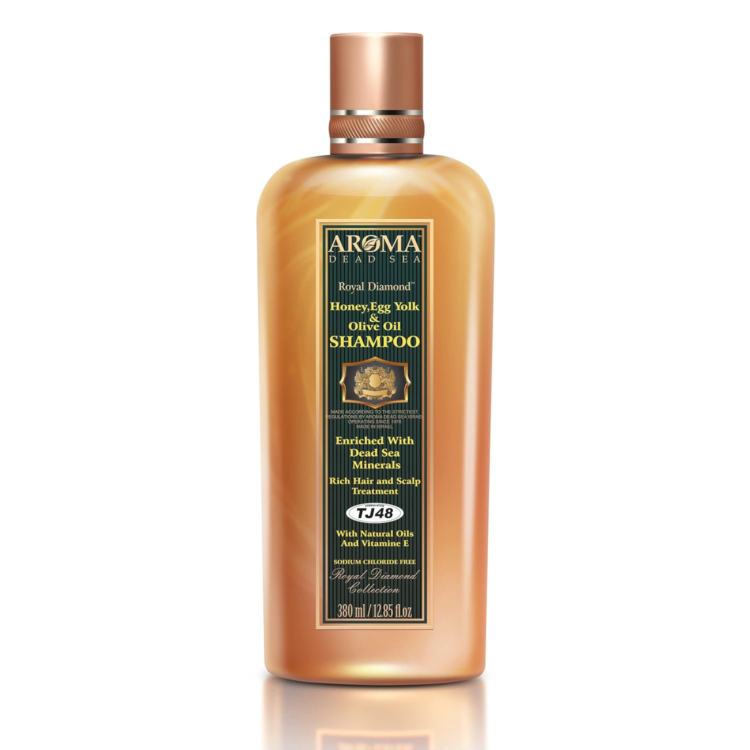 Aroma Dead Sea Champú de miel y yema de huevo y aceite de oliva Receta antigua restaura el equilibrio natural del cabello para un cabello sano y