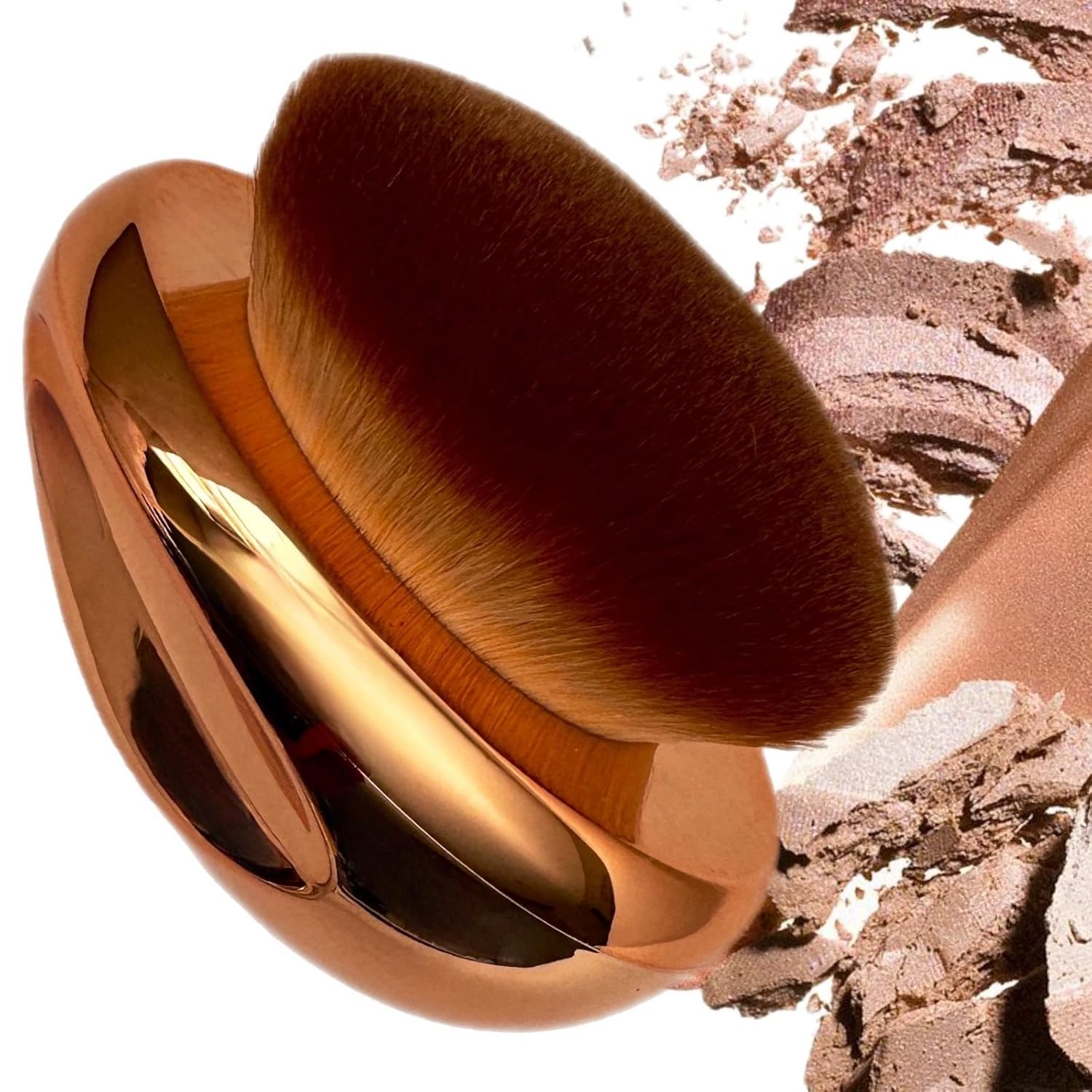 Brocha de base para maquillaje de palma, suave Kabuki en forma de cúpula facial y cuerpo SPF Blush Bronzer Highlighter mezcla autobronceador líquido