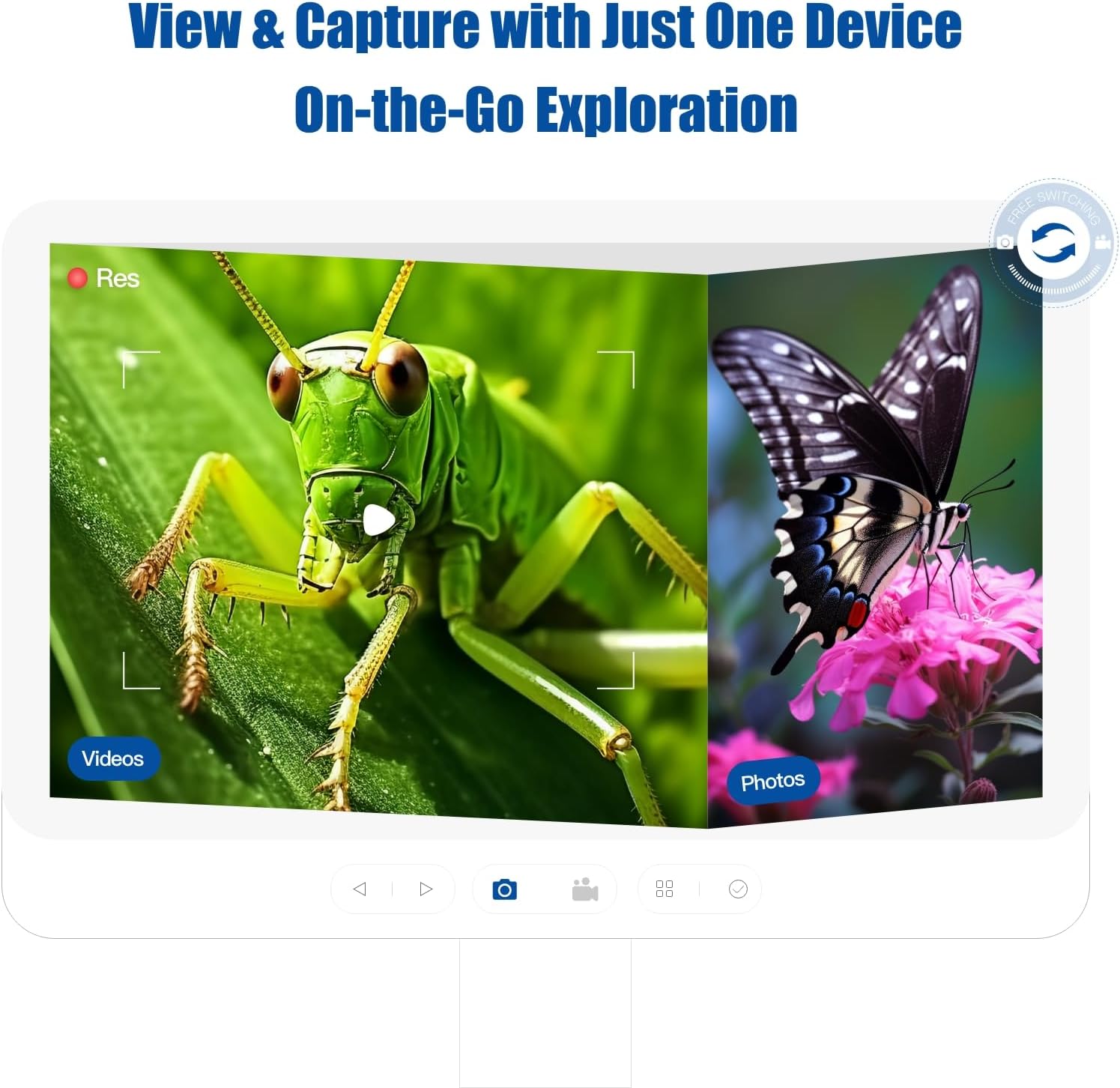 BEAVERLAB Microscopio digital con pantalla IPS 1080P de 4.3 pulgadas, ligero y portátil, aumento de 1600x para niños y adultos, exploración de la