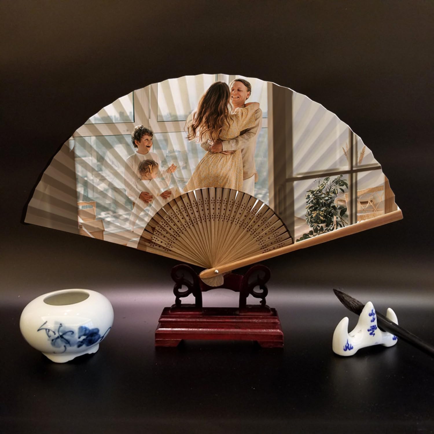 Ventilador plegable personalizado con foto personalizada, abanicos plegables para bodas, bailes, salones, cosplay, fiestas, abanicos plegables