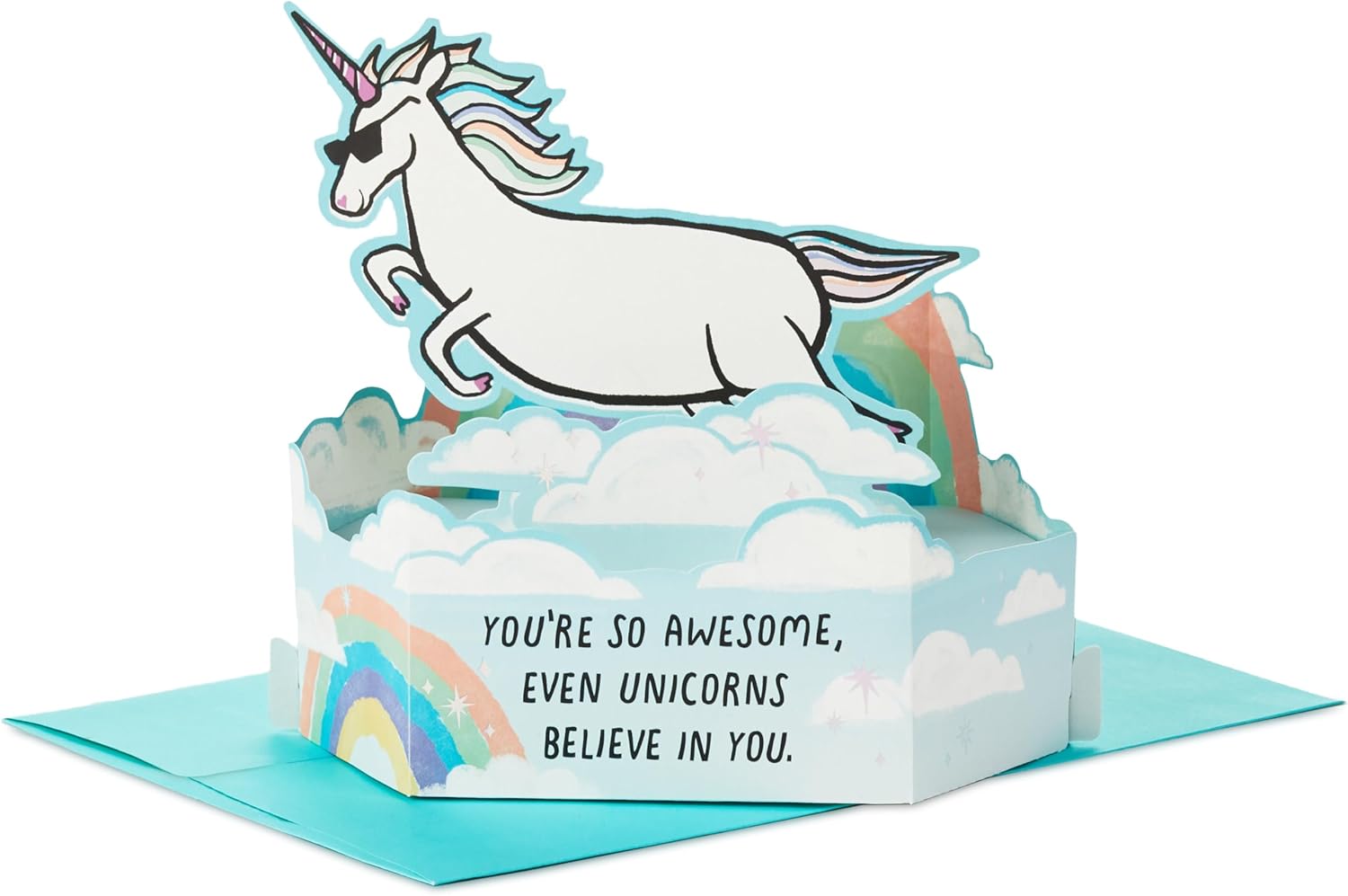Hallmark Paper Wonder Shoebox – Tarjeta desplegable para cumpleaños, felicitaciones (unicornio, eres tan increíble”)