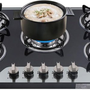 Panel de vidrio templado negro de 15 pulgadas, placa de gas LPG integrada, placa de cocina portátil de gas LPG, encimera de cocina de gas doble para Panel de vidrio templado negro de 15 pulgadas, placa de gas LPG integrada, placa de cocina portátil de gas LPG, encimera de cocina de gas doble para