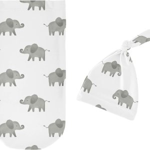 Sweet Jojo Designs Elephant Safari – Conjunto de capullo y gorro para bebé, saco de dormir de punto elástico para bebé, recién nacido, saco de Sweet Jojo Designs Elephant Safari – Conjunto de capullo y gorro para bebé, saco de dormir de punto elástico para bebé, recién nacido, saco de