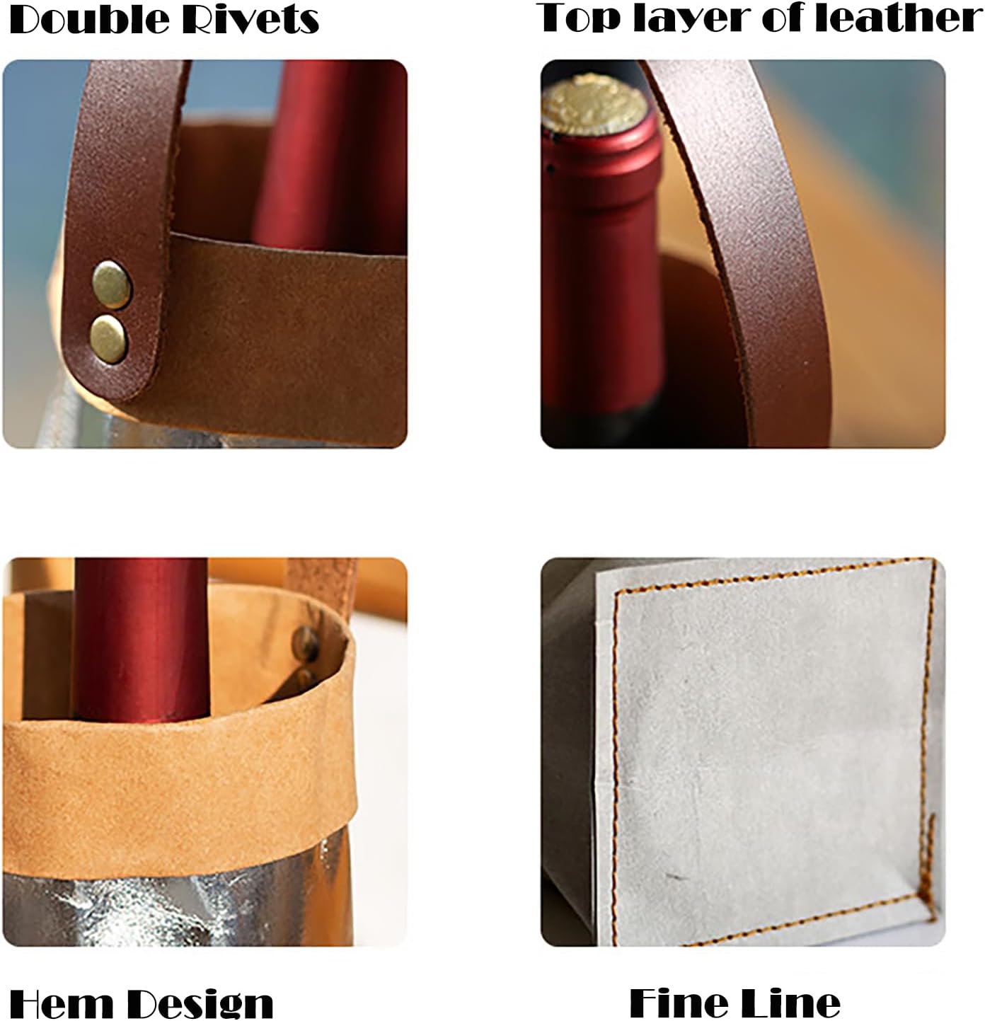 2 bolsas de vino reutilizables para botellas de vino, regalos para cumpleaños, bodas, fiestas de picnic, Navidad