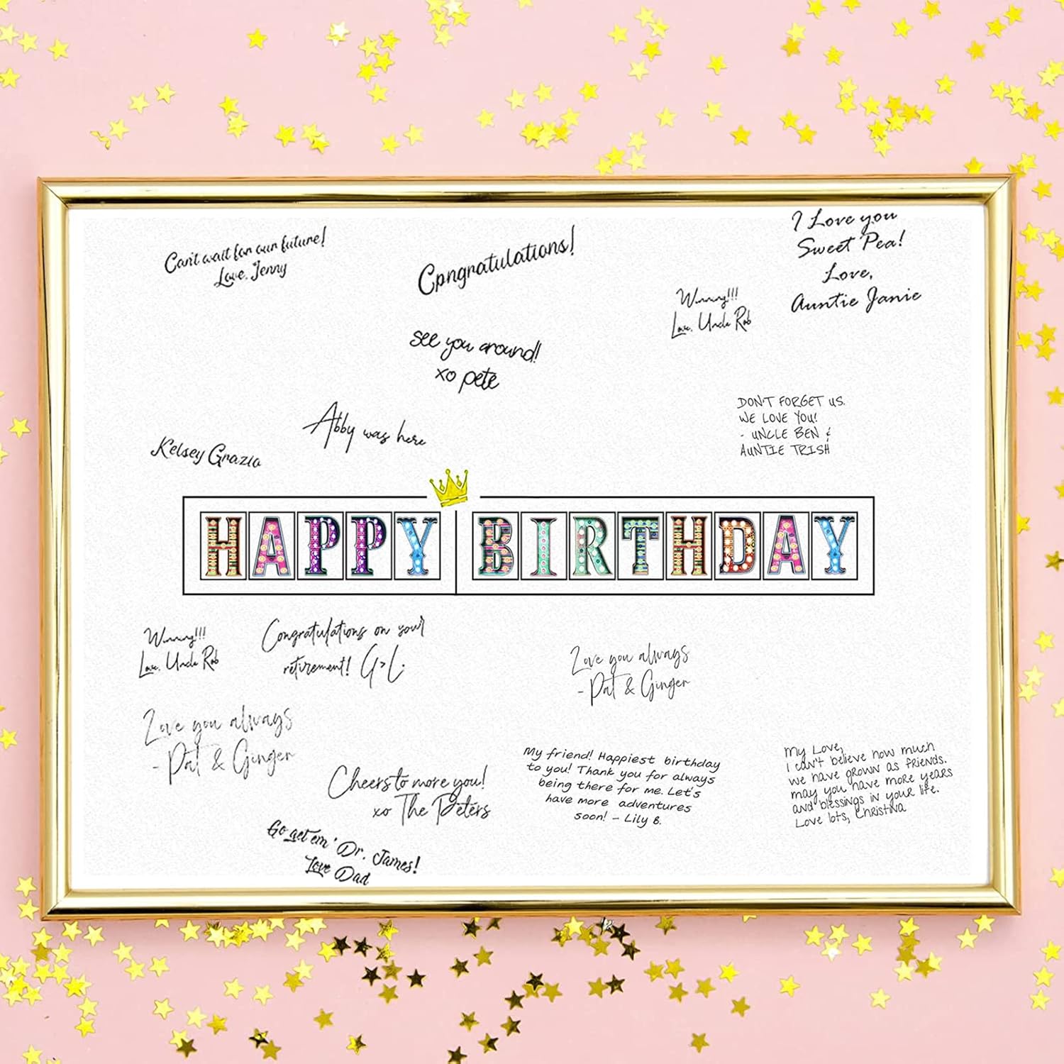 Decoraciones para fiesta de cumpleaños, suministros de tarjetas de firma o regalos creativos, libro de invitados o tarjeta alternativa de 11 x 17