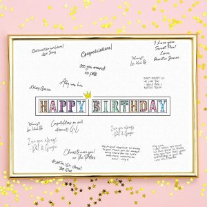 Decoraciones para fiesta de cumpleaños, suministros de tarjetas de firma o regalos creativos, libro de invitados o tarjeta alternativa de 11 x 17 Decoraciones para fiesta de cumpleaños, suministros de tarjetas de firma o regalos creativos, libro de invitados o tarjeta alternativa de 11 x 17