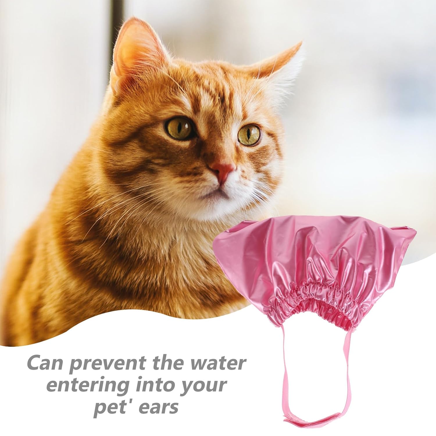 VILLCASE Gorro de ducha para perros y gatos, gorro de ducha para mascotas, cubiertas para orejas de perro que sobresalen para baño, protección para