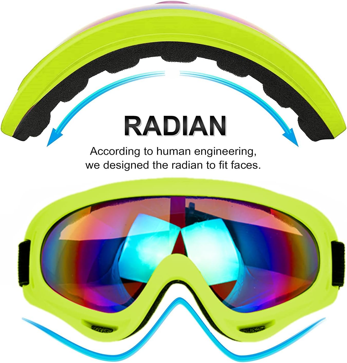 LJDJ Gafas de motocicleta, paquete de 2 unidades, para motocross, ATV, motocross, senderismo, protección con 2 unidades de máscara bandana