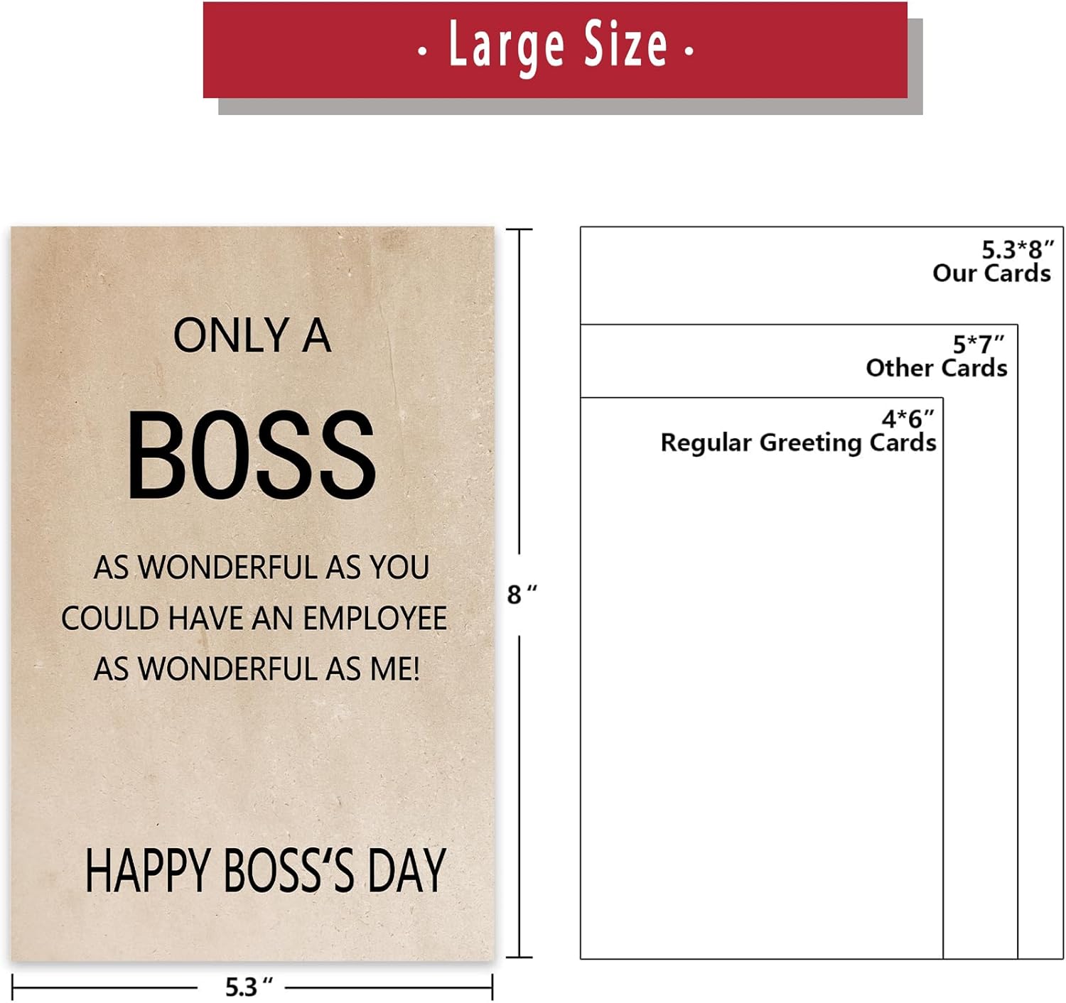 Ziwenhu Tarjeta de regalo para el jefe, maravillosa tarjeta para jefe gerente, tarjeta del día nacional del jefe de empleado, decoraciones del día