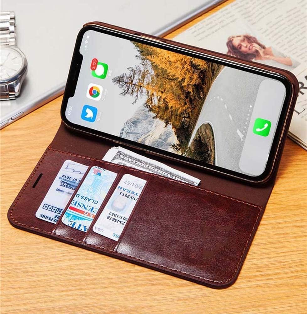 Funda magnética con tapa para teléfono, funda de piel sintética para Apple iPhone 12 Pro (2020) de 6.1 pulgadas, con 3 ranuras para tarjetas (color