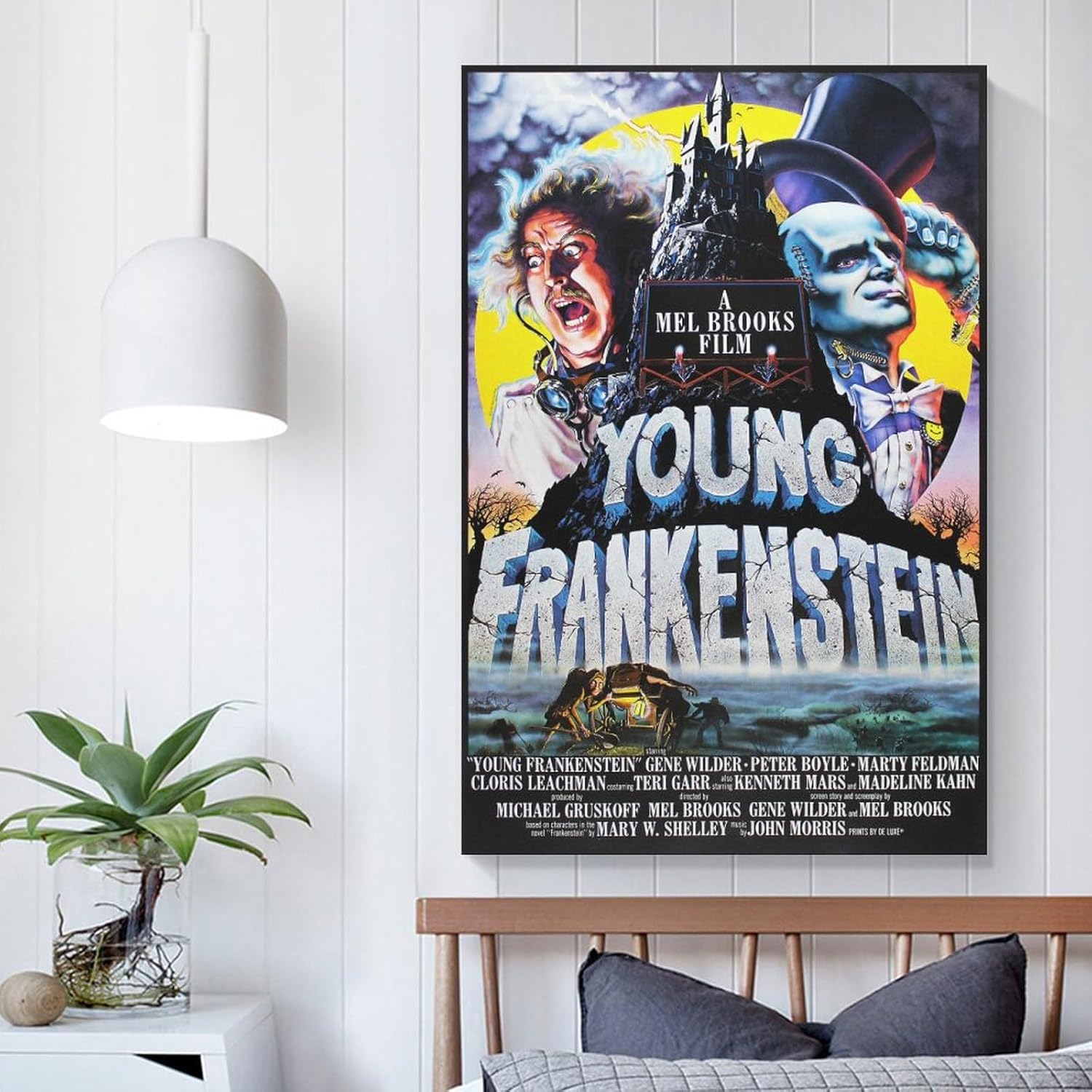 Póster de película de Young Frankenstein, póster estético de terror, pinturas artísticas en lienzo, decoración de pared, decoración del hogar, sala