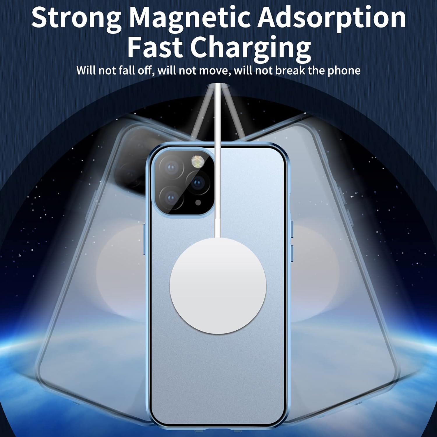 Jonwelsy Funda para iPhone 13, compatible con Magsafe funda de protección de cuerpo completo de 360 grados, parachoques magnético de metal de