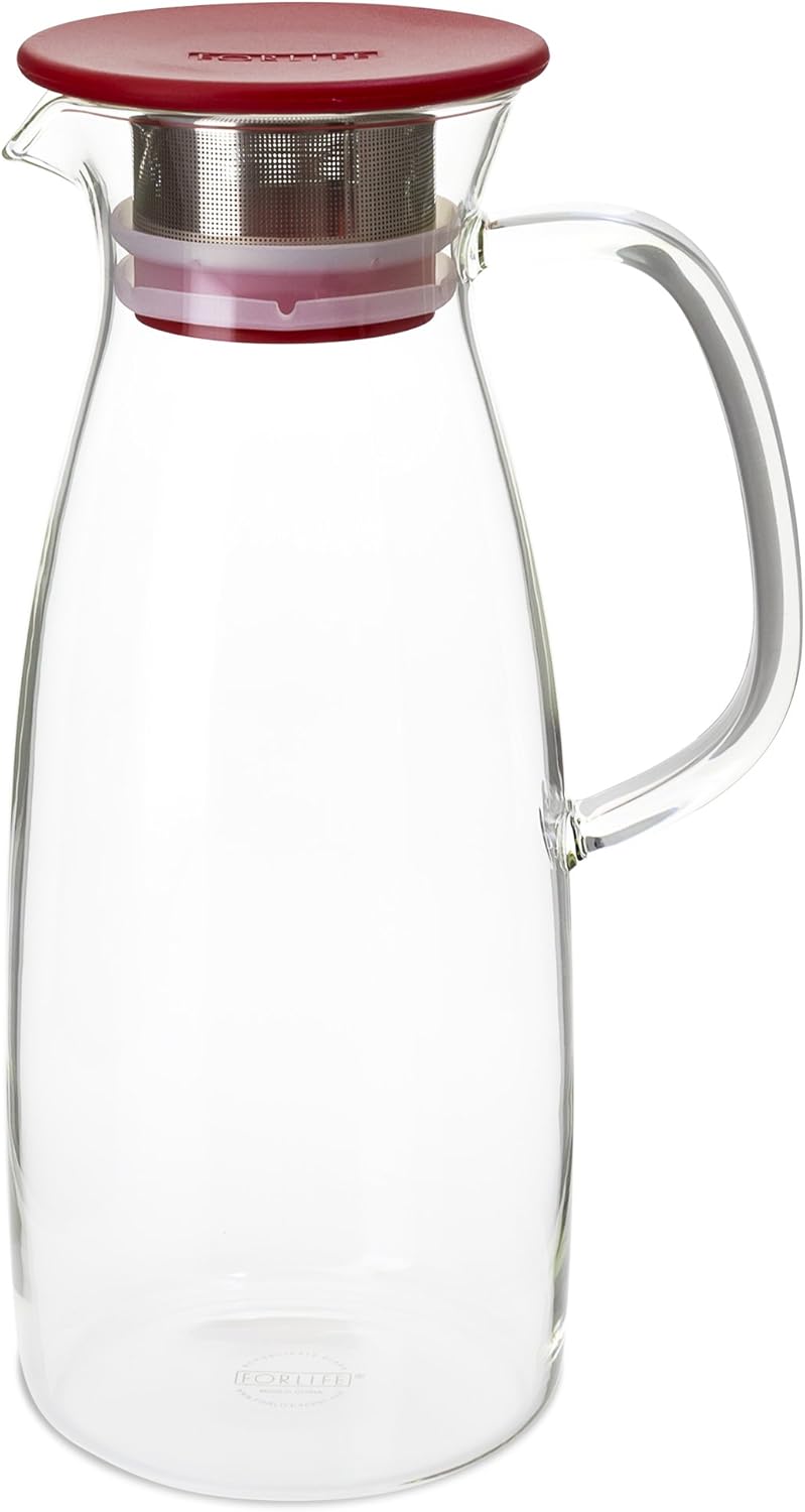 FORLIFE Mist Glass – Jarra de té helado, 50 onzas, color rojo