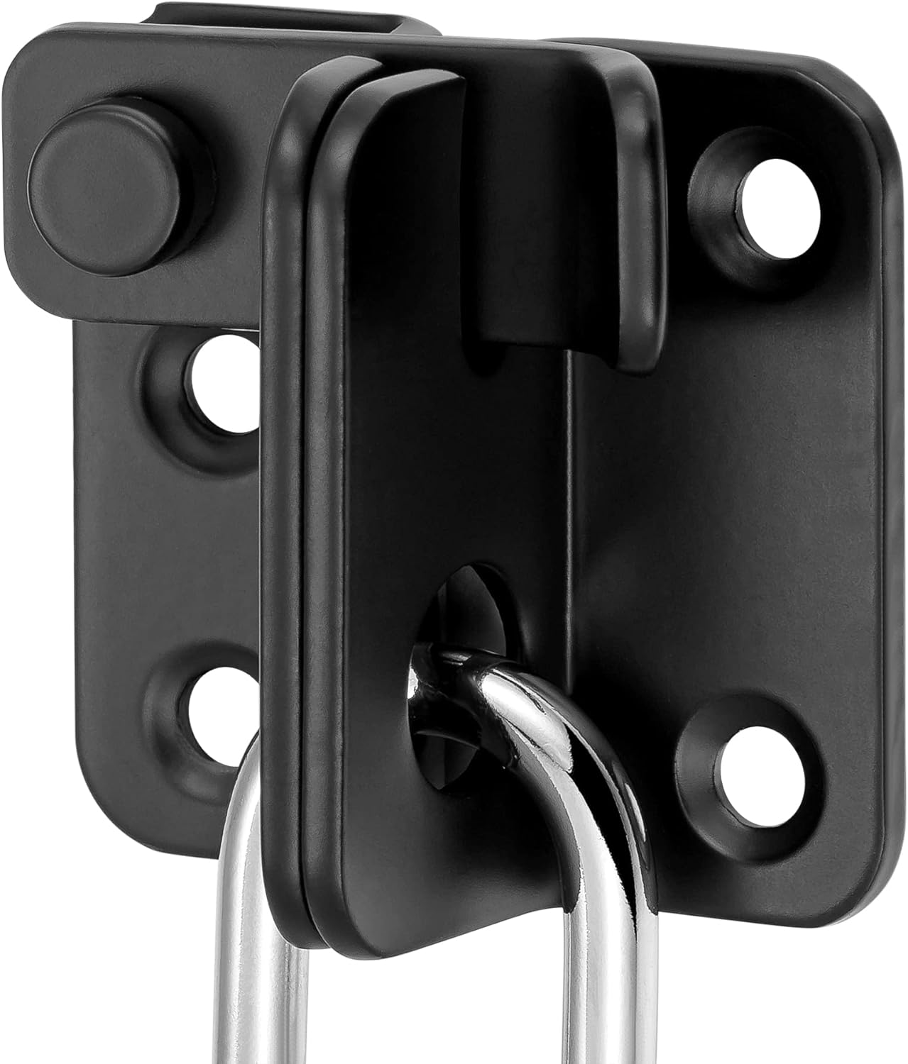 2 Packs Flip Latches1.81 x 1.77Black Stainless Steel Thickened Heavy Duty Hasp barn gate flip Door Latch Bi-fold Door Lock,Sliding Door Antique Lock