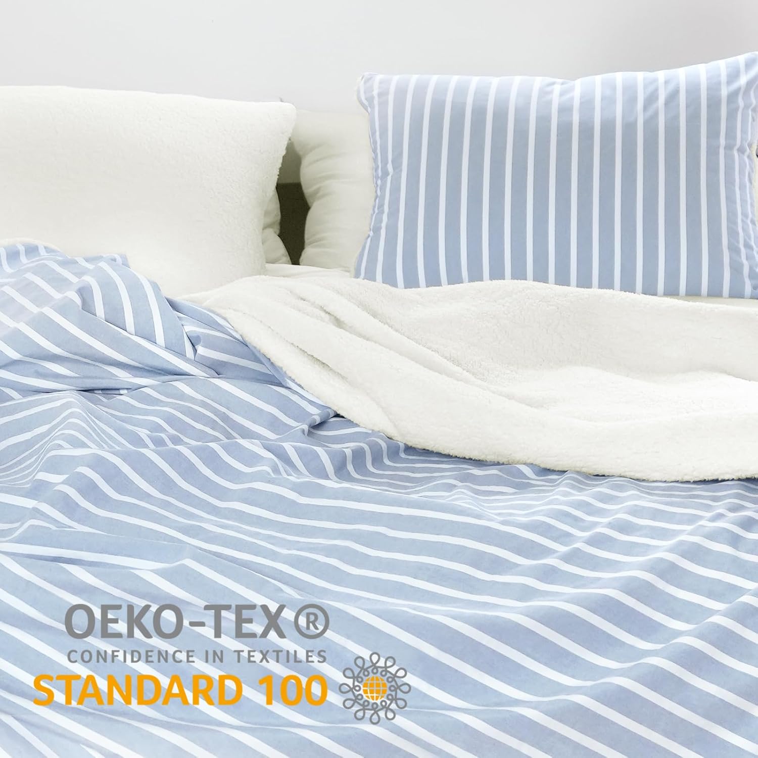 Juego de funda de edredón de mezcla de algodón, tamaño King, juego de ropa de cama de 3 piezas con 2 fundas de almohada, diseño reversible, cierre