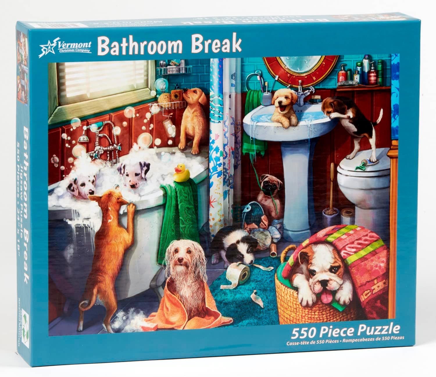 Vermont Christmas Company Rompecabezas de descanso de baño de 550 piezas
