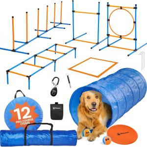 Juego de campo de agilidad para perros, equipo de agilidad para perros, patio trasero de carrera de obstáculos para perros, equipo de entrenamiento Juego de campo de agilidad para perros, equipo de agilidad para perros, patio trasero de carrera de obstáculos para perros, equipo de entrenamiento