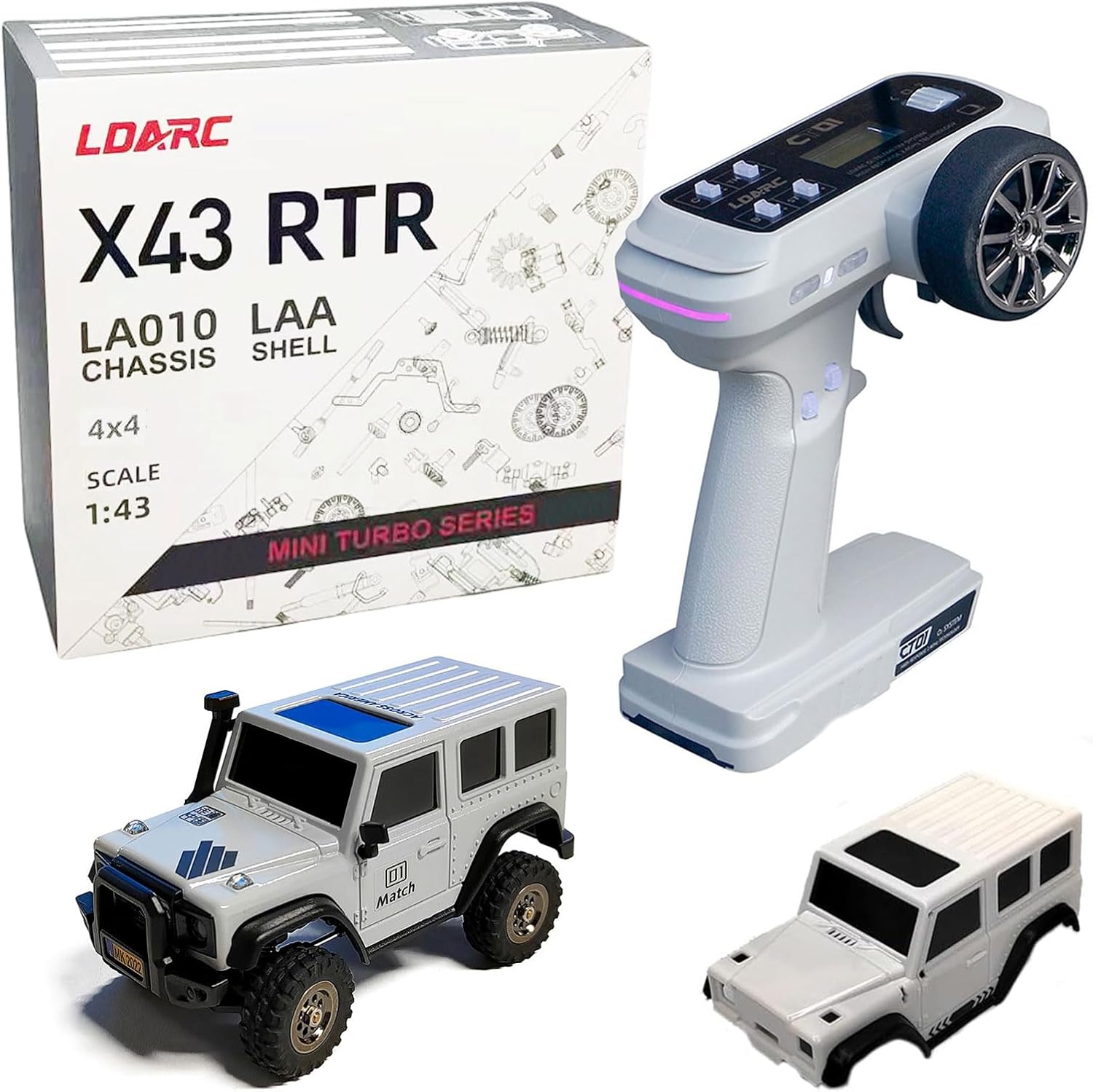 LDARC Mini RC Crawler RTR RC Rock Truck 4×4 2.4GHZ Hobby Grade Control Remoto Modelo de Vehículo RC Buggy, viene con una carcasa reemplazable DIY