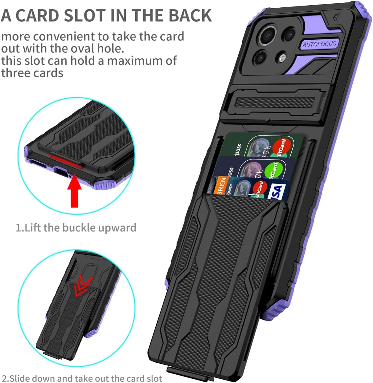 GTBDEKI Funda de teléfono para Xiaomi 11 Lite 5G11 Lite 5G NEMi 11 Youth M2101K9AG Funda con protector de pantalla, billetera desmontable titular de