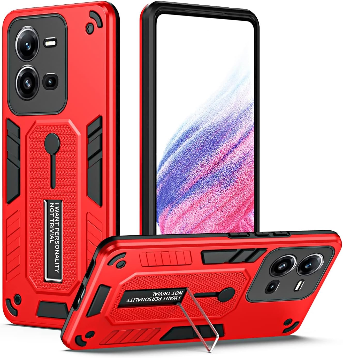 Funda compatible con Vivo V25 5GV25E, compatible con Vivo V25 5GV25E, carcasa resistente de absorción de golpes, funda protectora de cuerpo completo