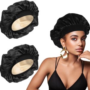 SWEET VIEW 2 gorros de seda, envoltura de seda para dormir, gorro de satén suave y cómodo SWEET VIEW 2 gorros de seda, envoltura de seda para dormir, gorro de satén suave y cómodo