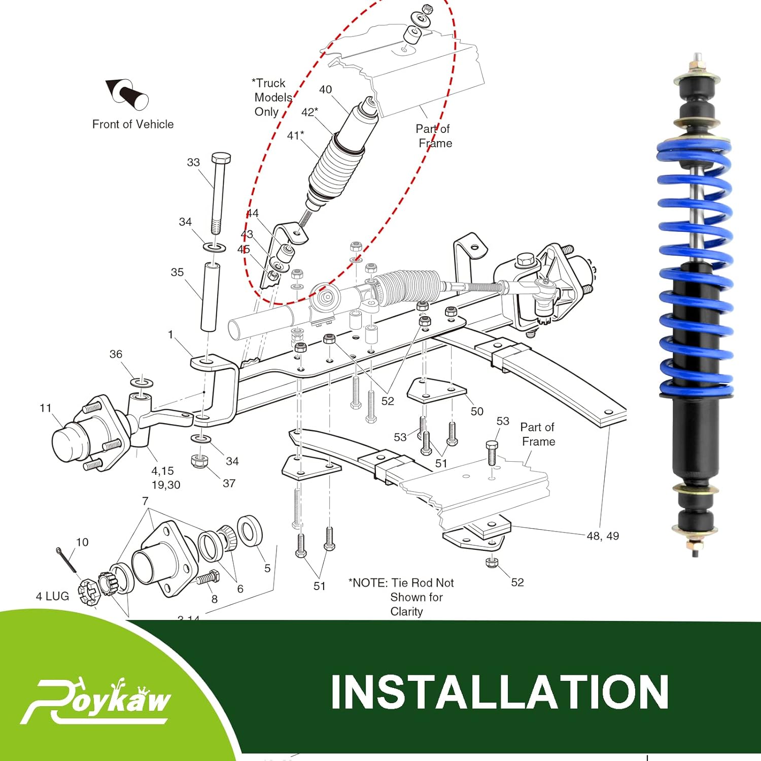 Roykaw EZGO – Amortiguador de bobina para TXTMedalist modelos de carrito de golf eléctrico y gas 1994, resistente, funciona tanto en amortiguadores