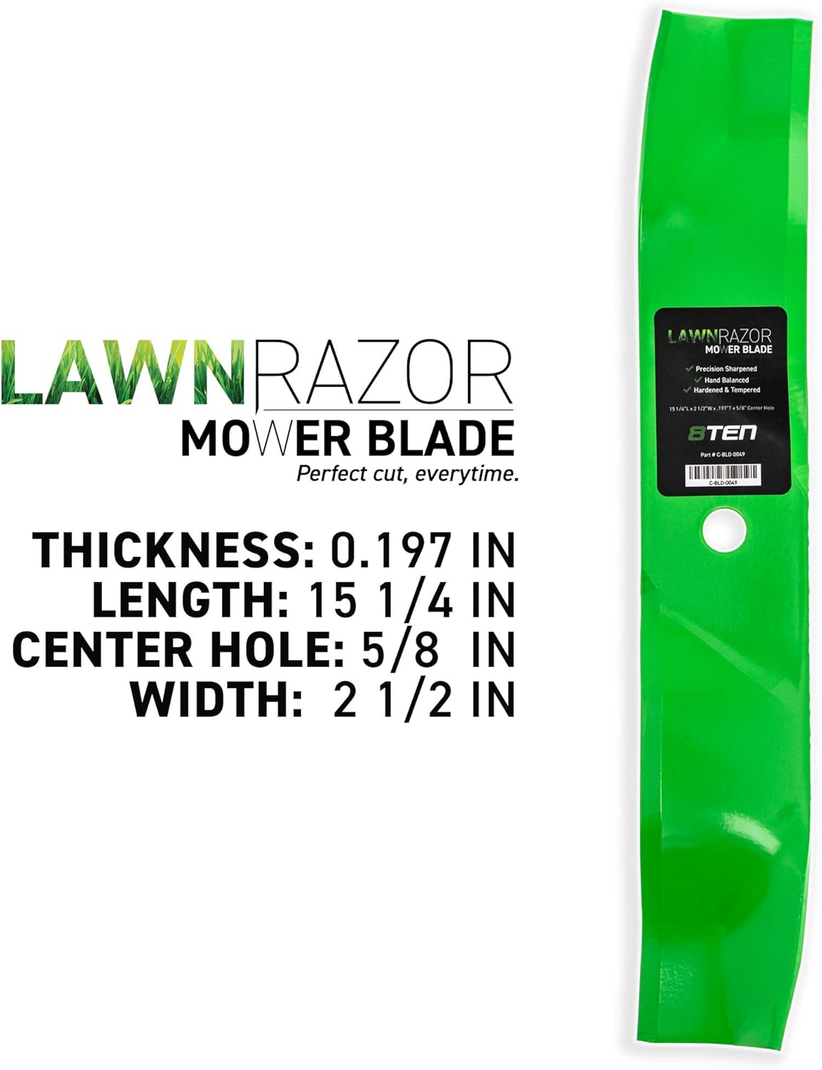 8TEN LawnRazor – Juego de cuchillas de cortacésped para Ariens Gravely Exmark Lazer Z Zoom 1744 44 pulgadas cubierta 1-653102 103-2519 00272900
