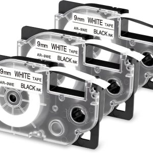XR-9WE Reemplazo para Casio Label It Tape 0.354 in 38” XR-9WE XR9WE XR-9WE2S Cinta negra sobre blanca Cassette Comaptible Casio EZ impresora de XR-9WE Reemplazo para Casio Label It Tape 0.354 in 38” XR-9WE XR9WE XR-9WE2S Cinta negra sobre blanca Cassette Comaptible Casio EZ impresora de