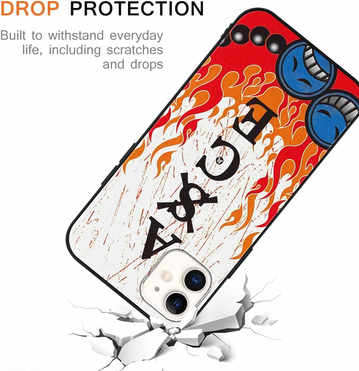 Paquete de 2 fundas de silicona para Apple iPhone 11 de 6.1 pulgadas, estampado de personajes de dibujos animados de anime japonés para hombres,