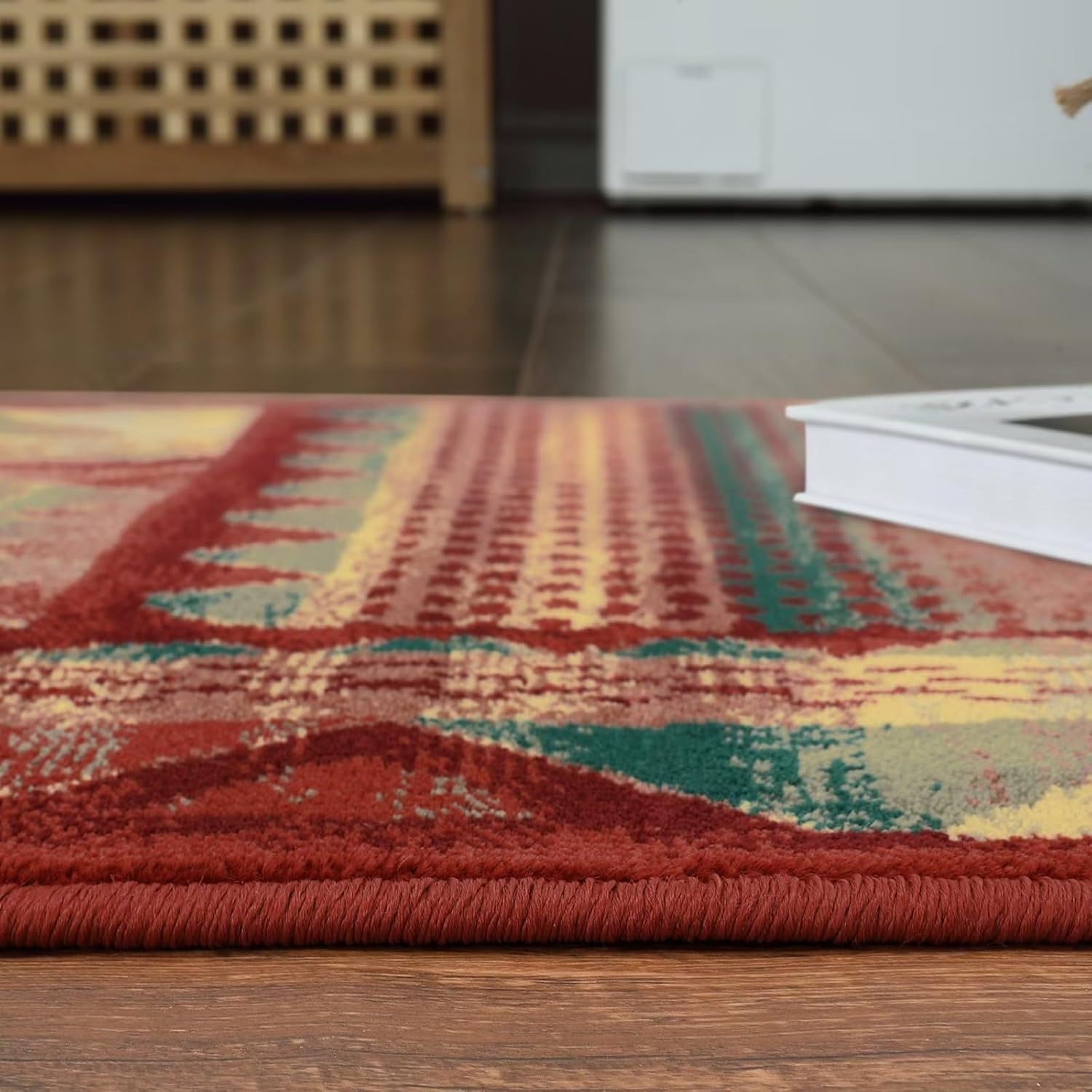 Alfombra de área de 3 x 5 pulgadas, vintage, bohemio, envejecida, diseño floral tribal, antideslizante, parte trasera baja, decoración del hogar,
