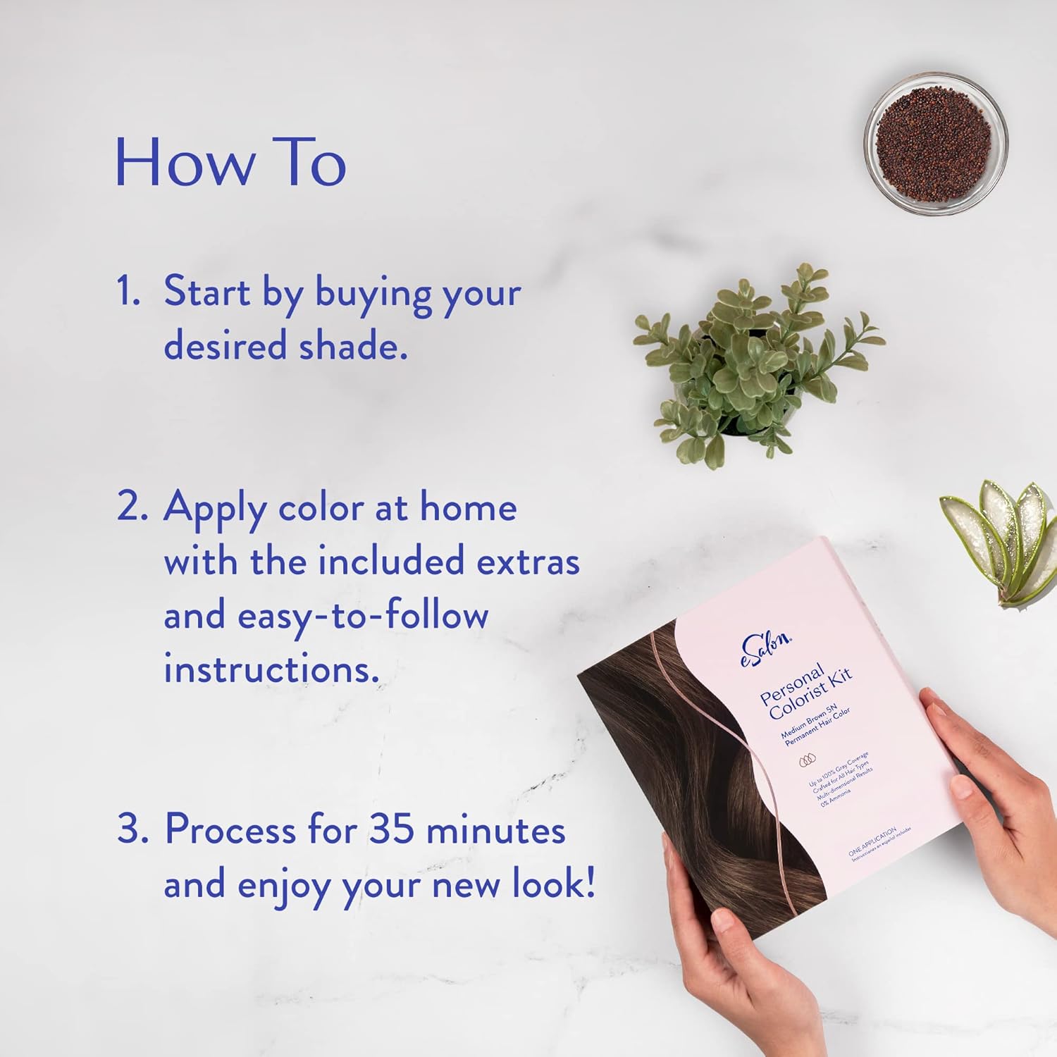 eSalon Kit completo de tinte permanente para el cabello y tinte para el cabello, rubio medio, fresa, kit de colorista personal para hasta un 100% de