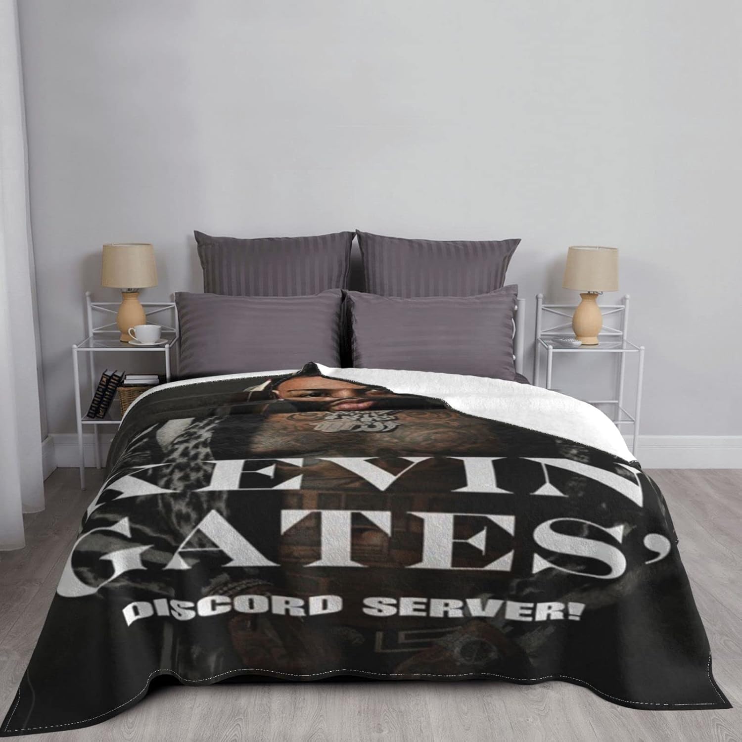 Kevin Music and Gates – Manta de franela de microforro polar ultra suave, ropa de cama cálida y ligera para sofá, silla para todas las estaciones,
