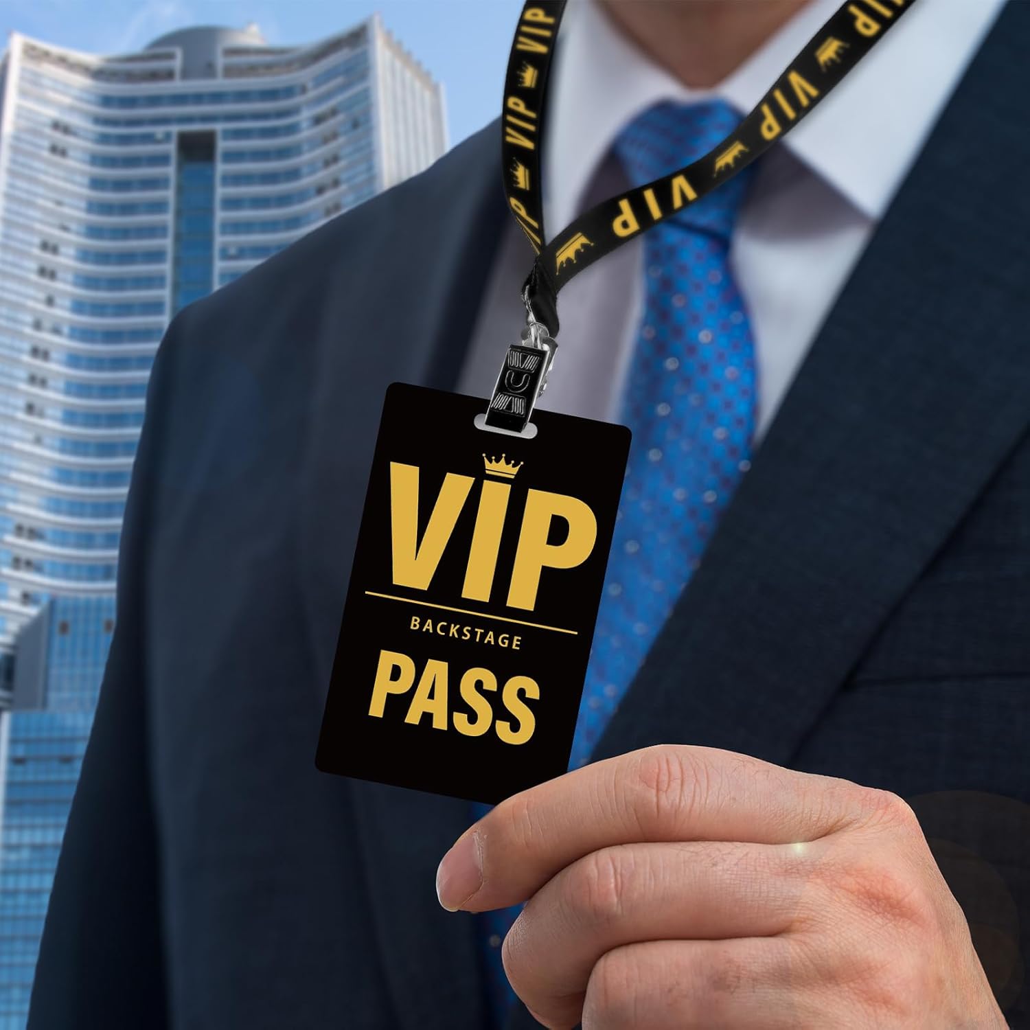 25 juegos de cordones VIP para tarjetas de pase VIP de plástico, cordones VIP, cordón negro de PVC, tarjetas VIP para detrás del escenario,