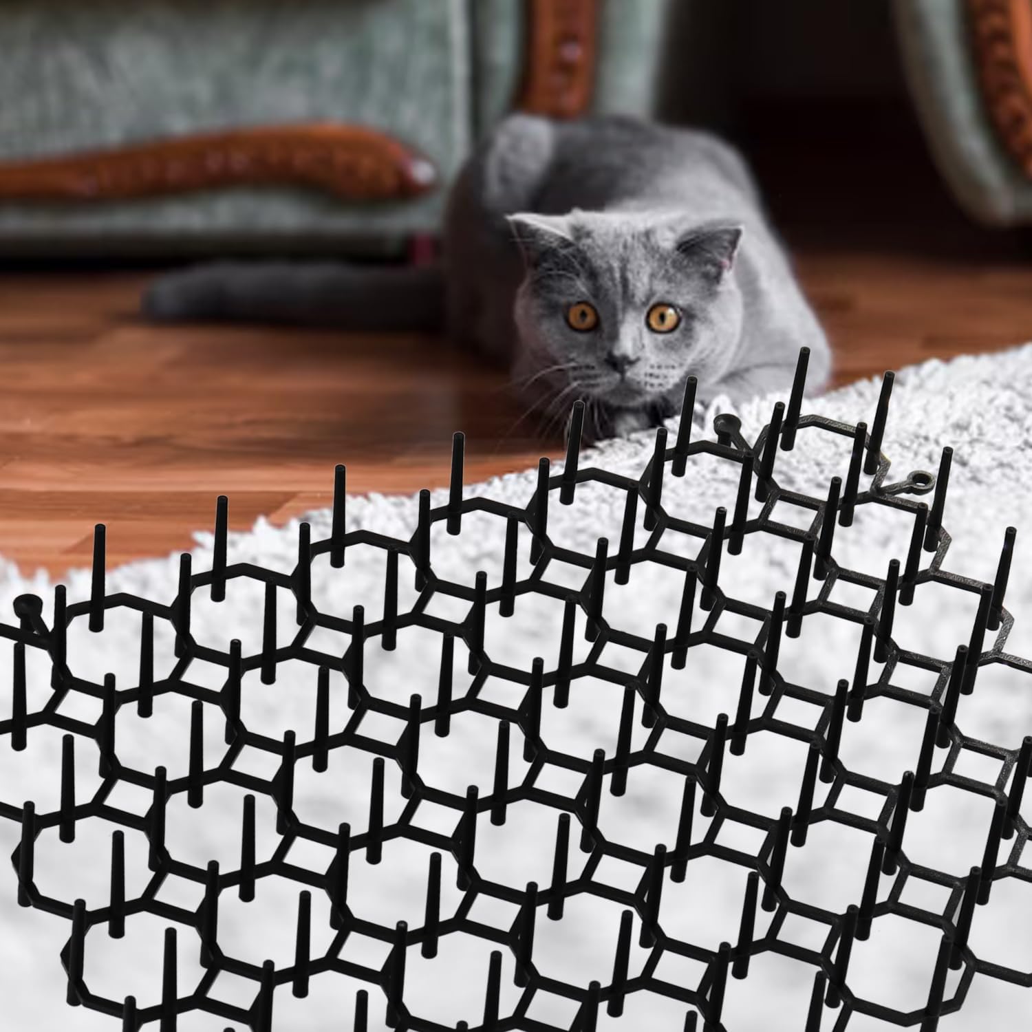 Juego de alfombrillas fecales para gatos, alfombrilla disuasoria para gatos con clavos, perfecta para barrera de animales de jardín, alfombrilla