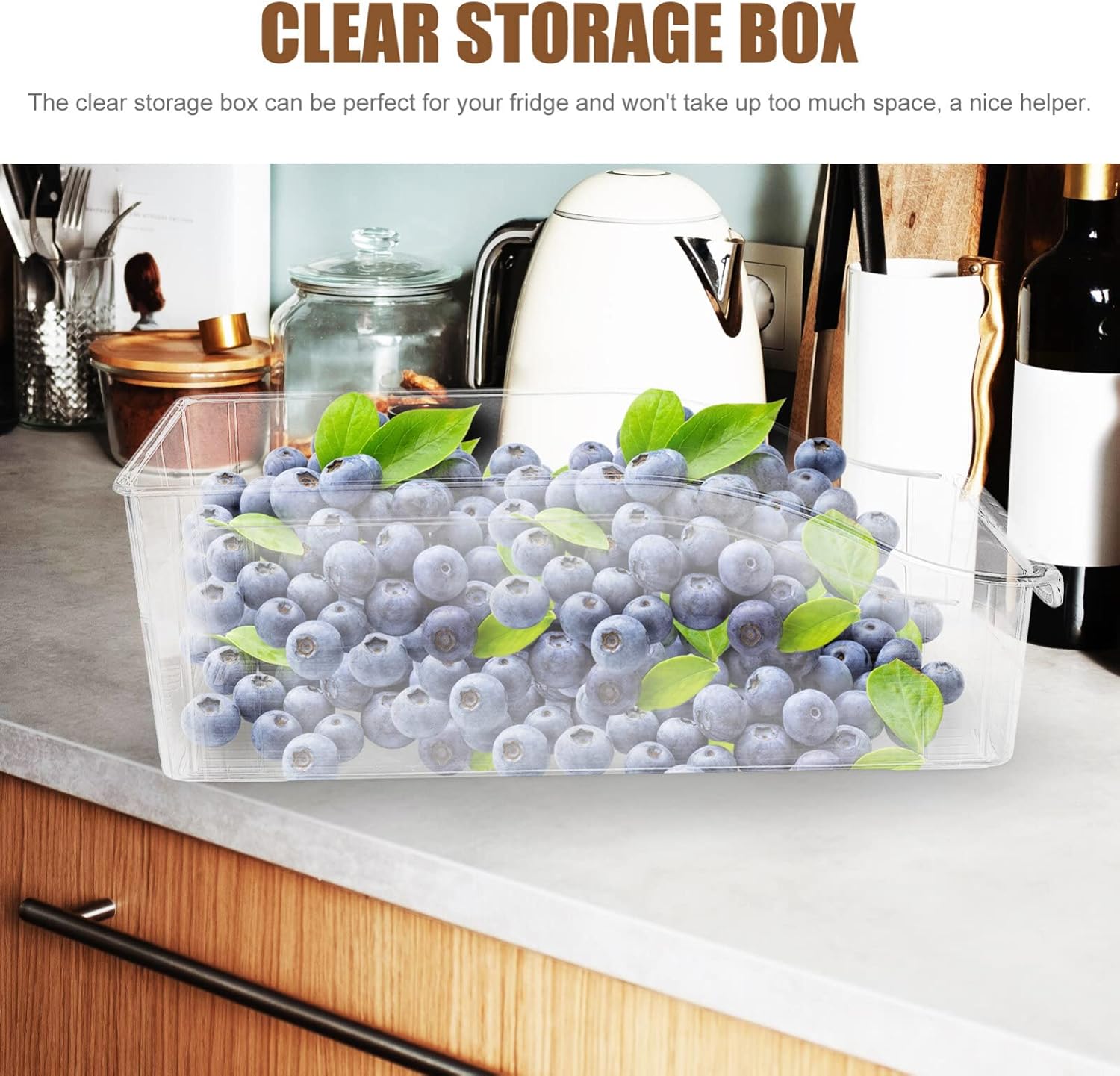 Alipis Contenedor organizador de refrigerador, contenedor de plástico transparente para refrigerador, caja de almacenamiento de frutas y verduras