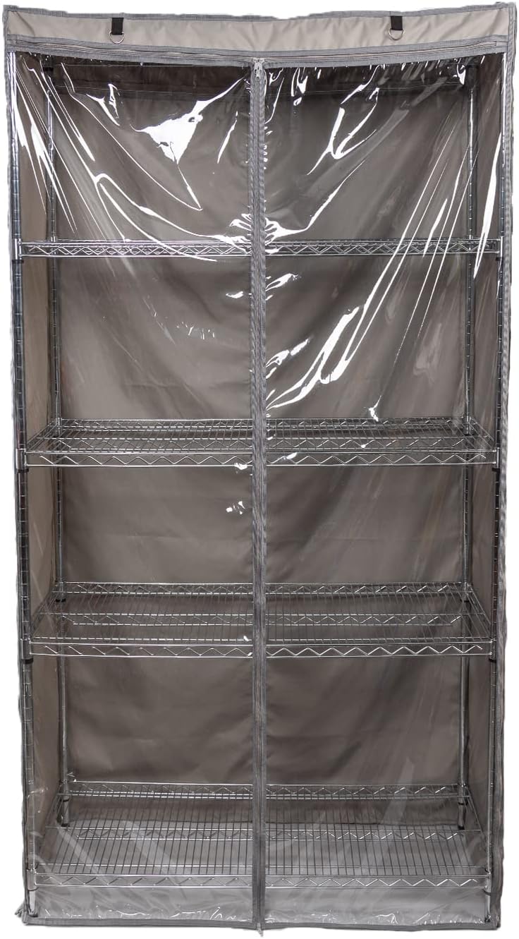 Cubierta para estante de almacenamiento, estante de alambre, protector contra el polvo, se adapta a estantes de 36 pulgadas de ancho x 19 pulgadas