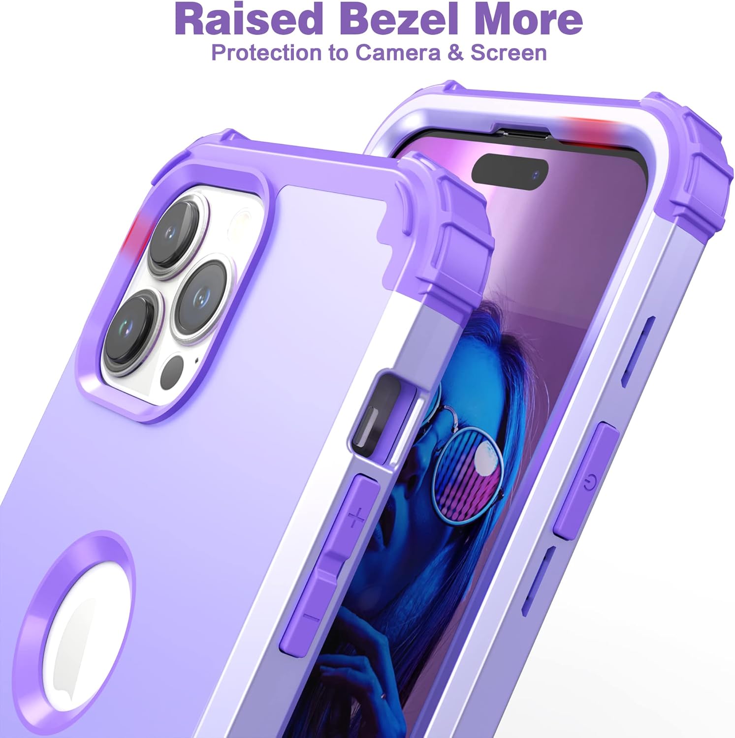 IDweel Funda para iPhone 15 Pro Max con protector de pantalla de vidrio templado, 3 en 1, a prueba de golpes, delgada, híbrida, resistente, cubierta